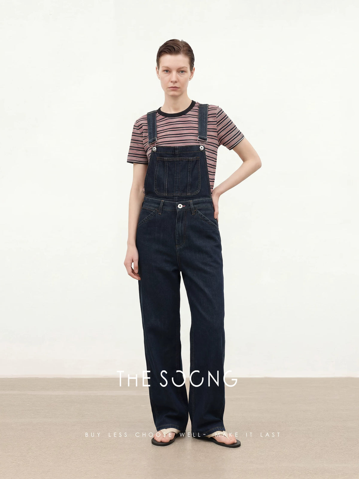THESOONG/Comfortable Feel Fine Stripe Knit Round Neck Short Sleeve T-Shirt, High Elastic Wrinkle-Resistant Top, Women 8881