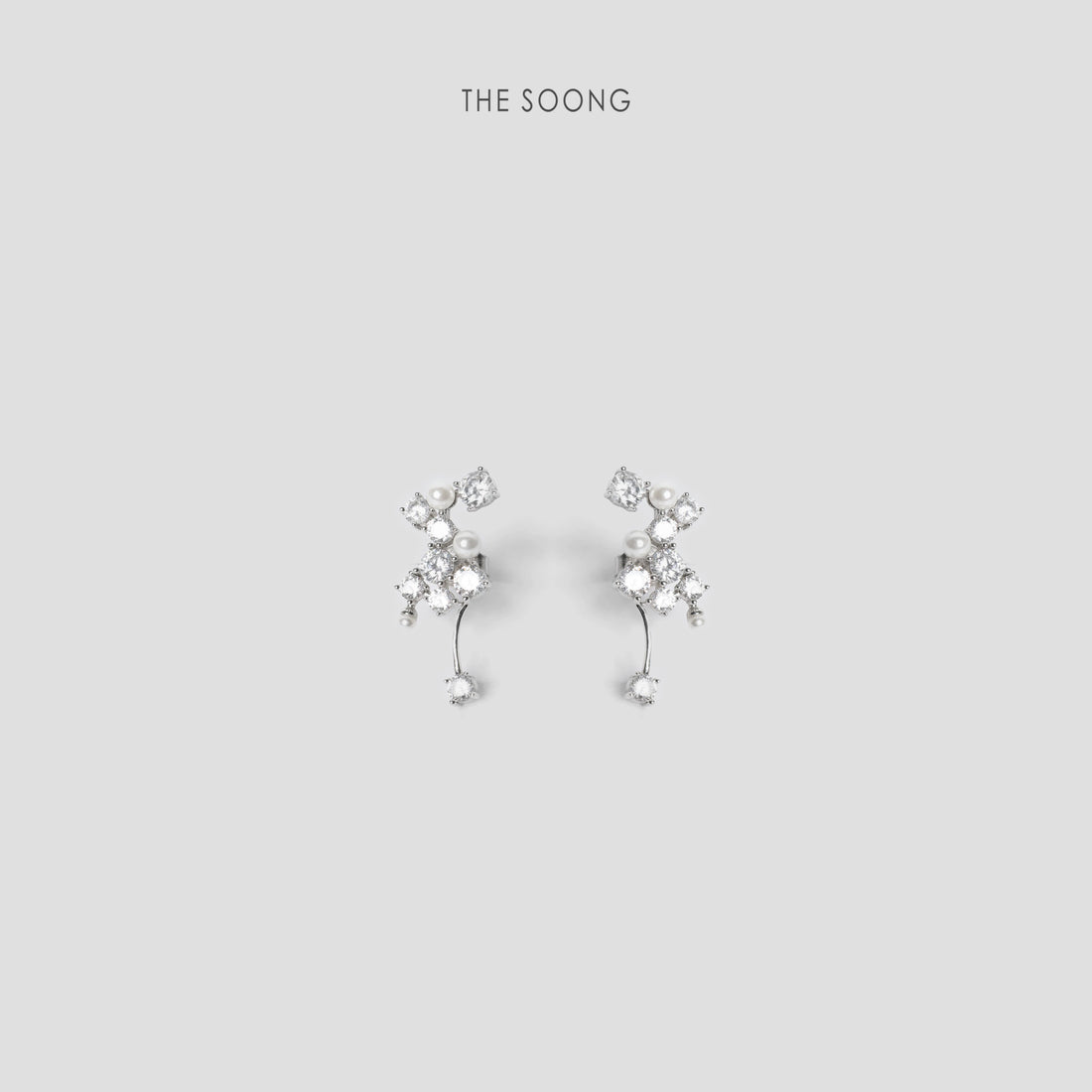 THESOONG/Sky full of stars French craftsmanship polished hand-set zircon anti-oxidation earrings B6995