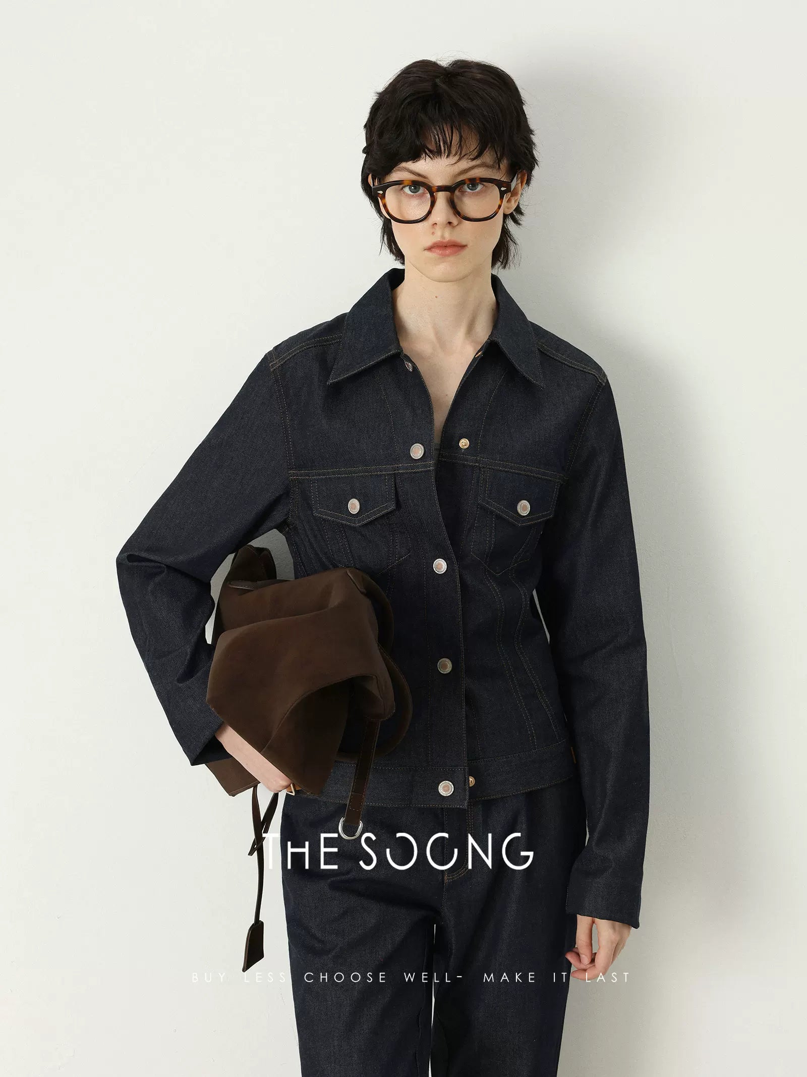 [Clearance 3] Modern Suit Early Autumn Classic Mid-Waist Straight Jeans for Women Slim Fit Jacket
