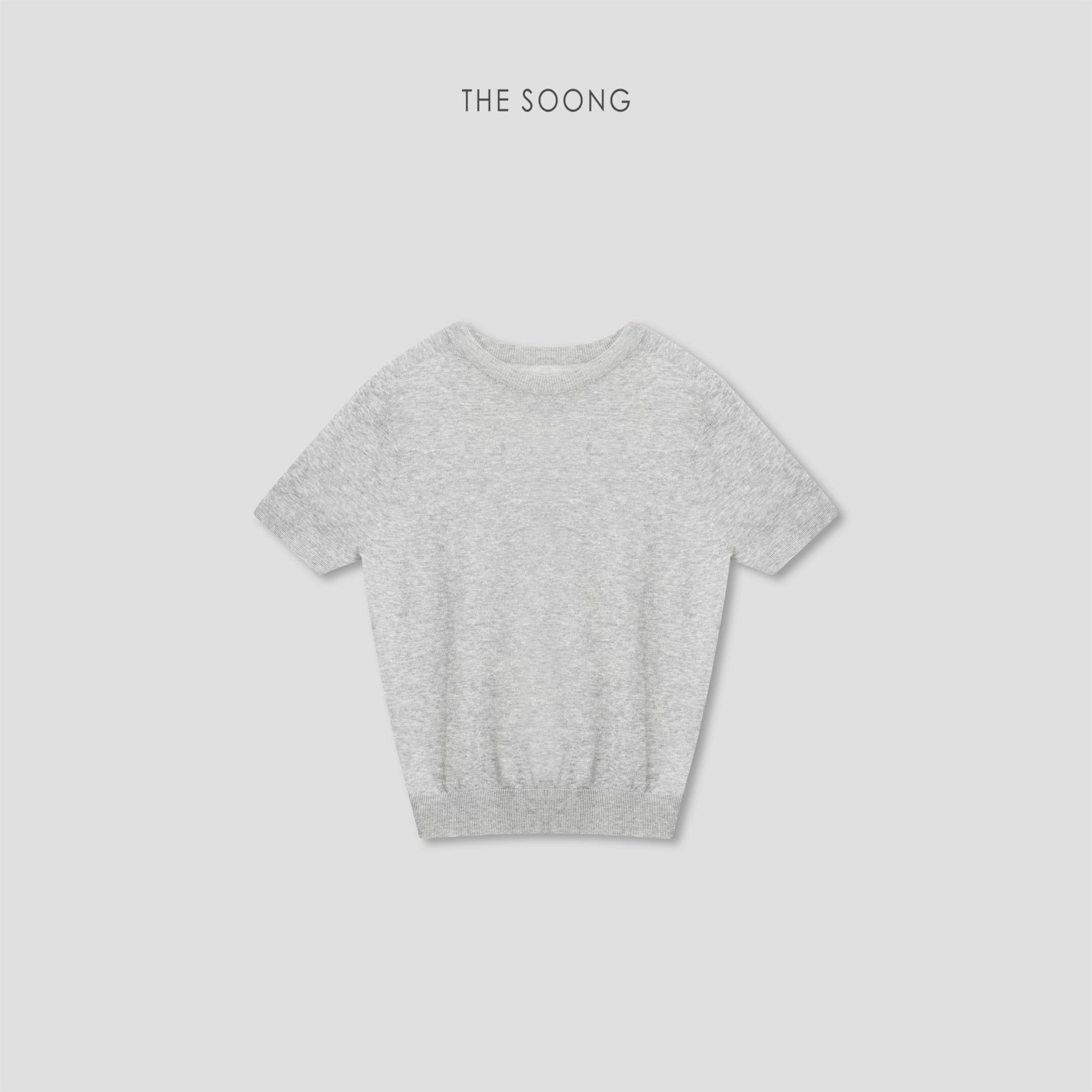 THESOONG/15-gauge high-density woven linen-cotton blend machine washable short-sleeve knit top for women, thin summer style 9405