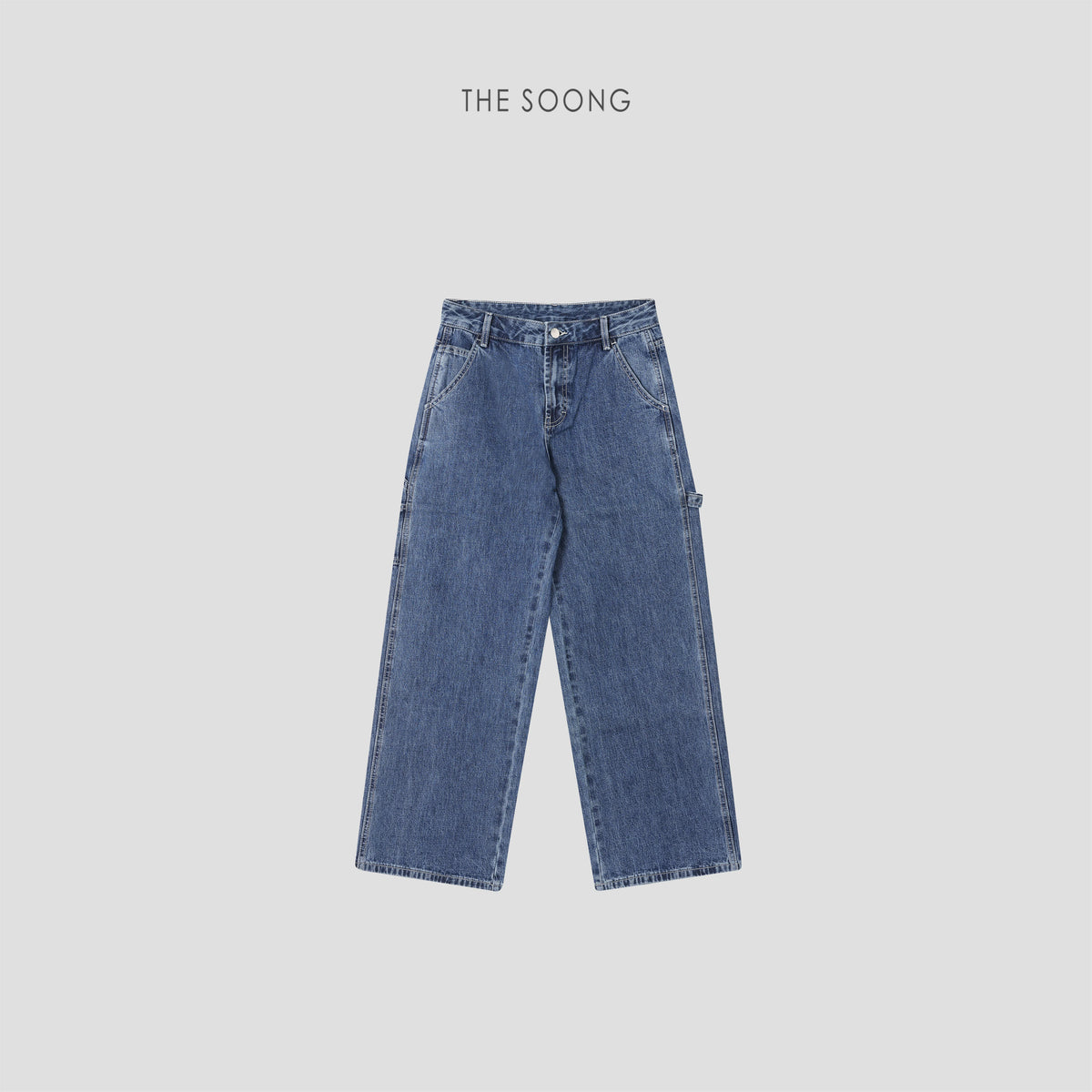 THESOONG/Japanese Okayama Denim 90s Retro Classic YKK Zipper Mid-Low Waist Wide-Leg Jeans 9095