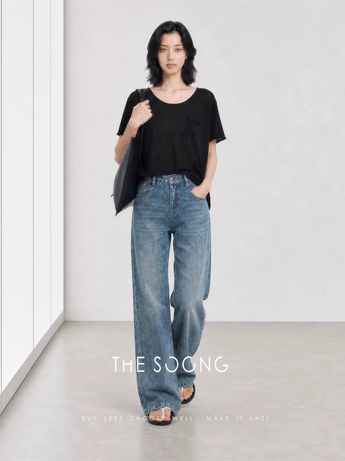 THESOONG/Lyocell Linen Blend Natural Rolled Edge Knit T-Shirt Women Summer Thin Short Sleeve HWTX9317