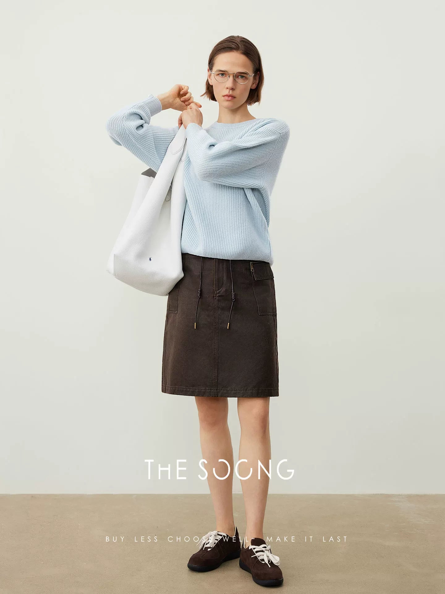 THESOONG/Vintage Old Money Mid-Waist Drawstring for Women, Autumn Accentuated A-Line Drawstring HWQZ7672