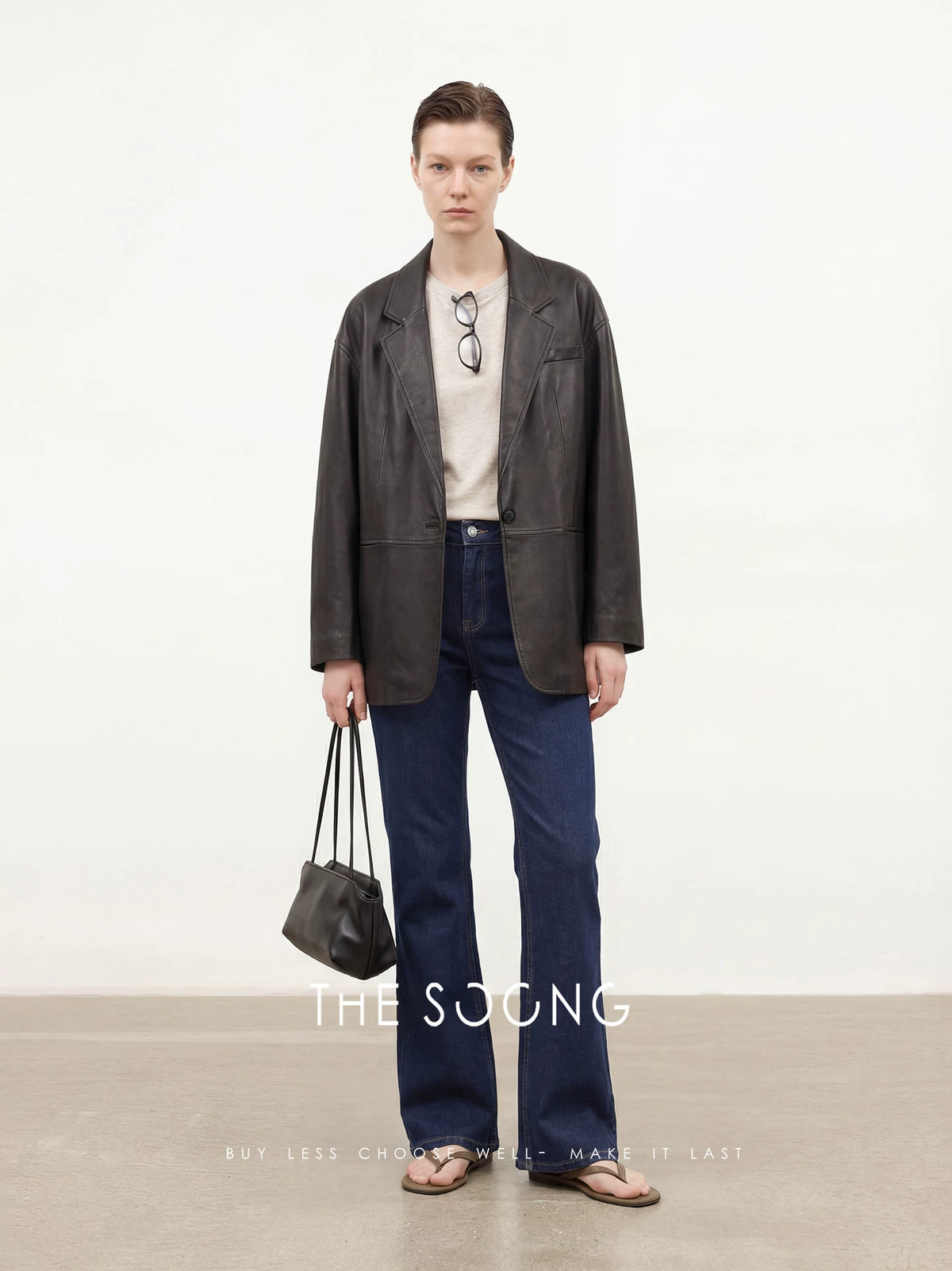 THESOONG/Craftsmanship Piyu Hand-Cut 100% Sheepskin Blazer Collar Women's Leather Jacket 8672