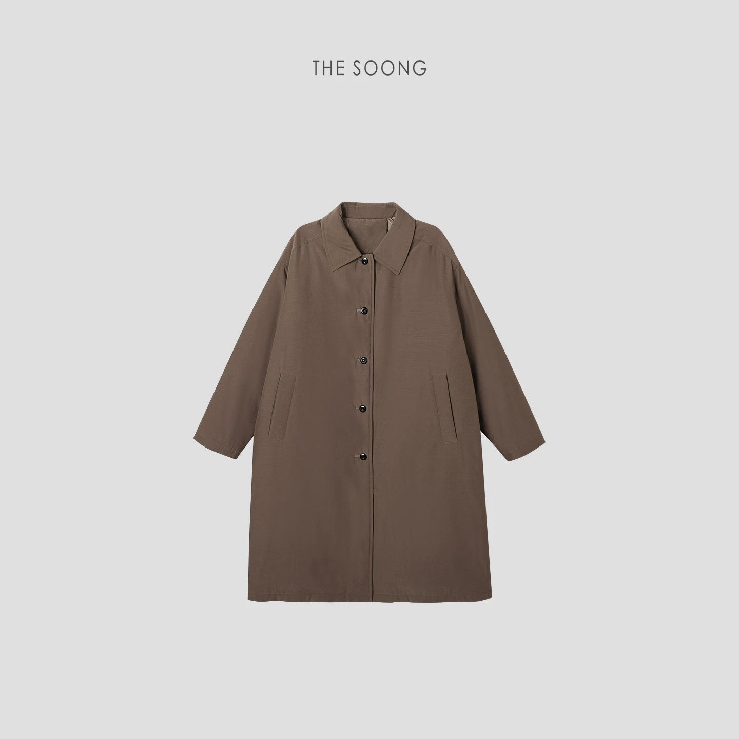 THESOONG/Outline Warmth Autumn and Winter 90% Goose Down Ultra-Light Warm Mid-Length Turn-Down Collar Down Jacket for Women 8029