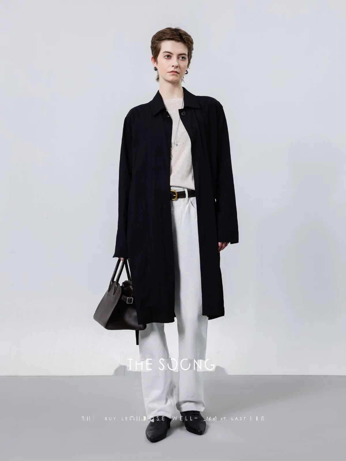 THESOONG/Paper-Thin Classic Versatile British Style Wrinkle-Resistant Single-Layer Long Early Autumn New Trench Coat Jacket