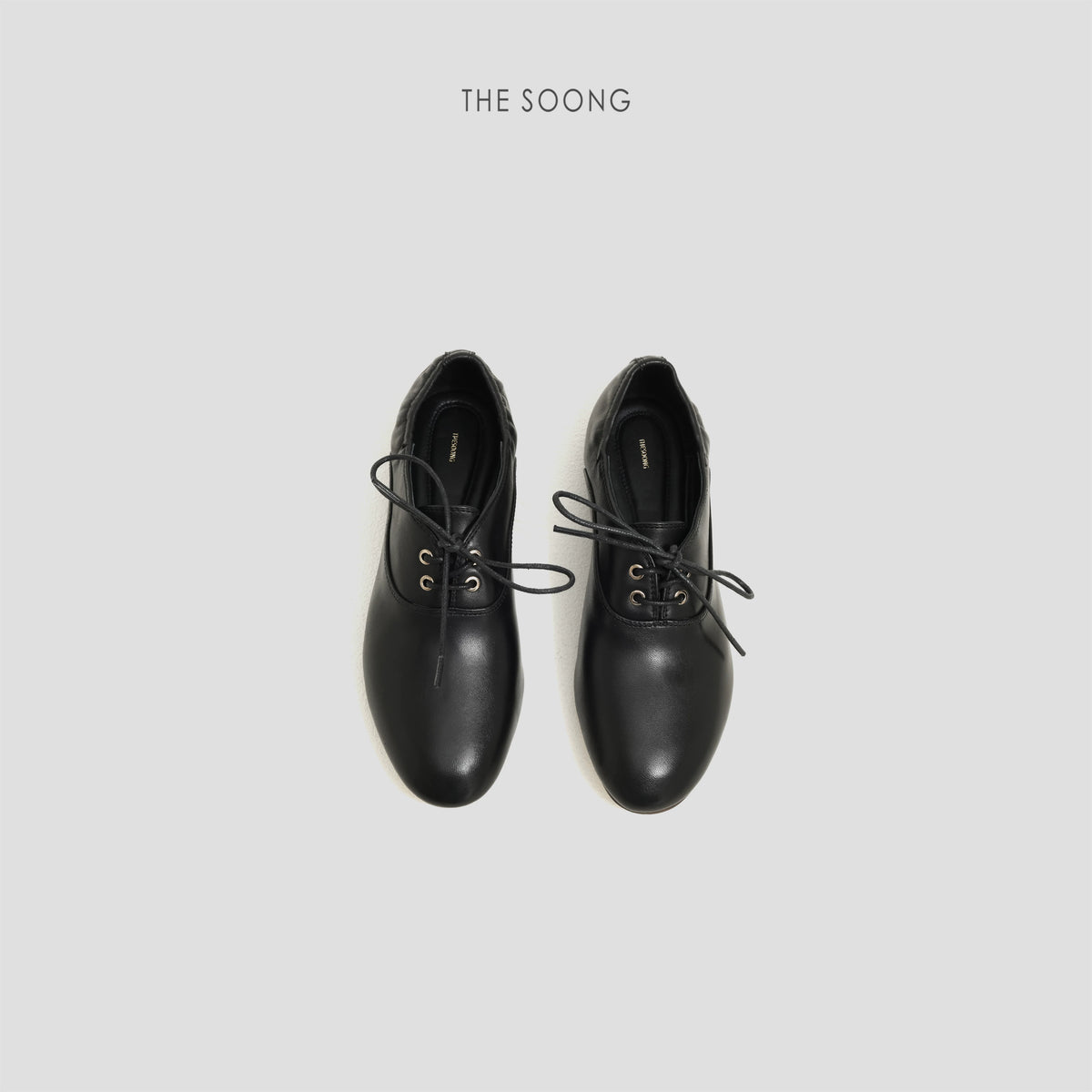 THESOONG/French Classic Sheepskin Elastic Pleated Adjustable Wrapped Lace-Up Shoes HWXZ8597