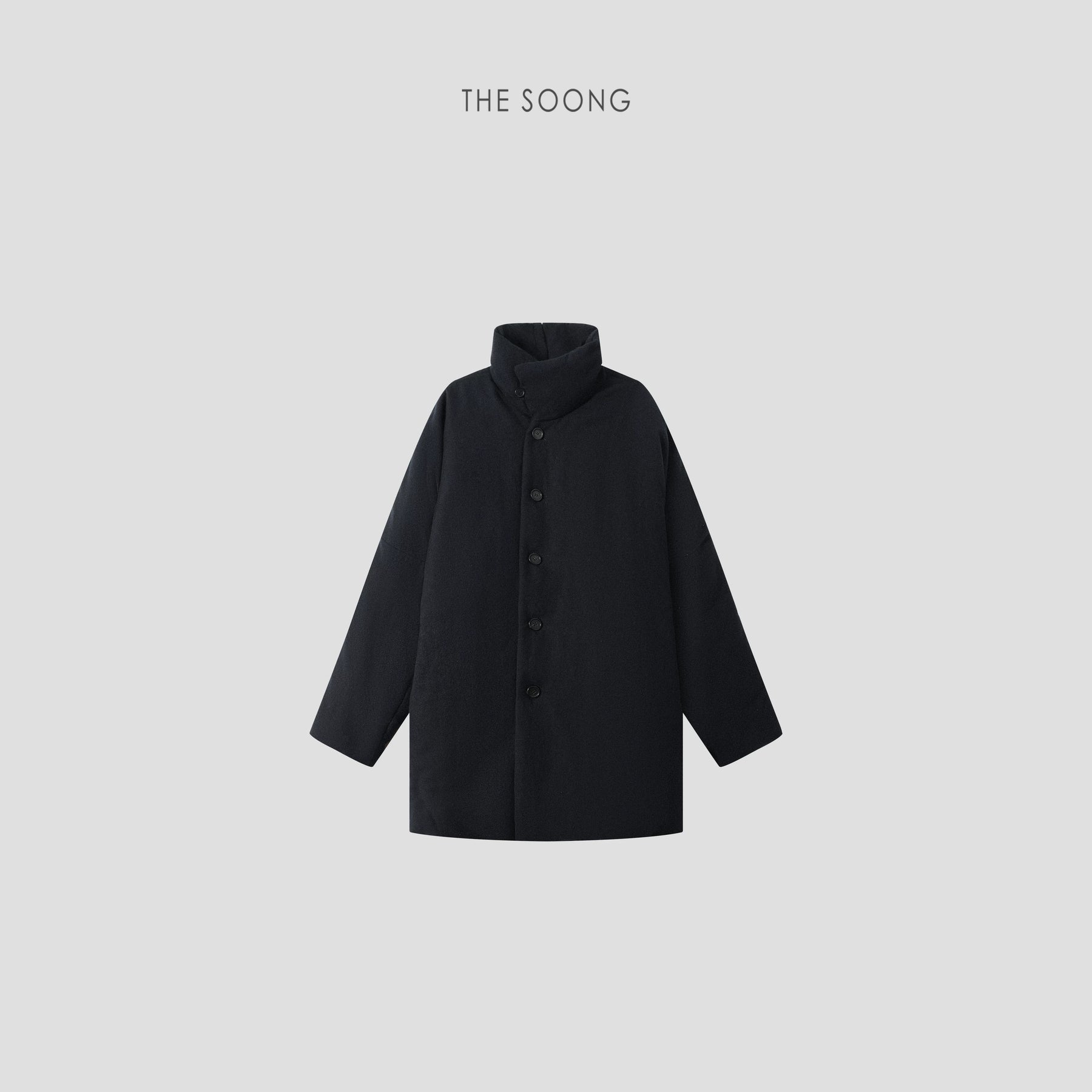 THESOONG / Relaxed Edge 95 White Goose Down Winter Black High-end Stand-collar Down Jacket 8090