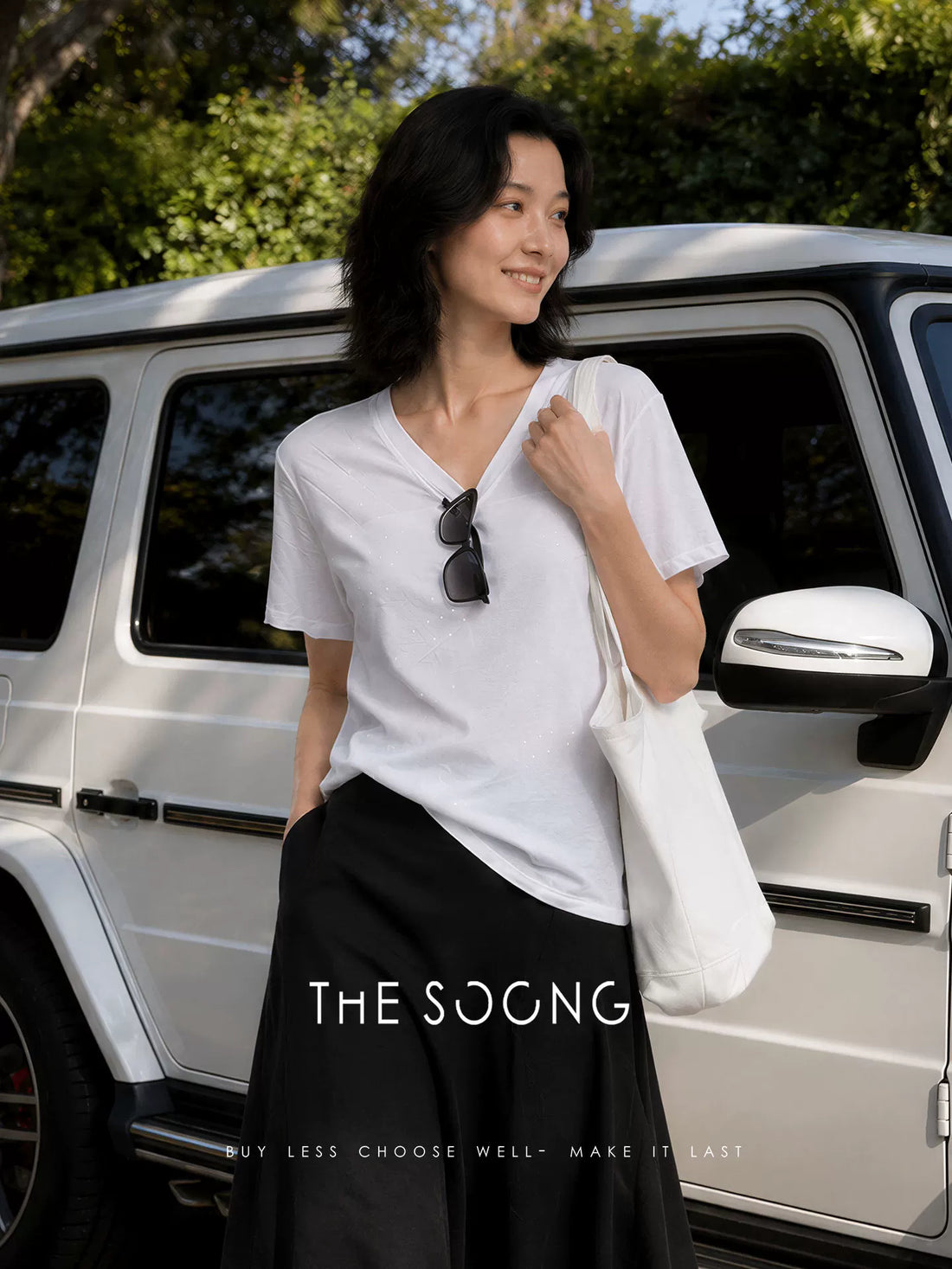 THESOONG / Pure Cotton V-Neck Short Sleeve T-Shirt for Women Summer Loose Basic Top 9320