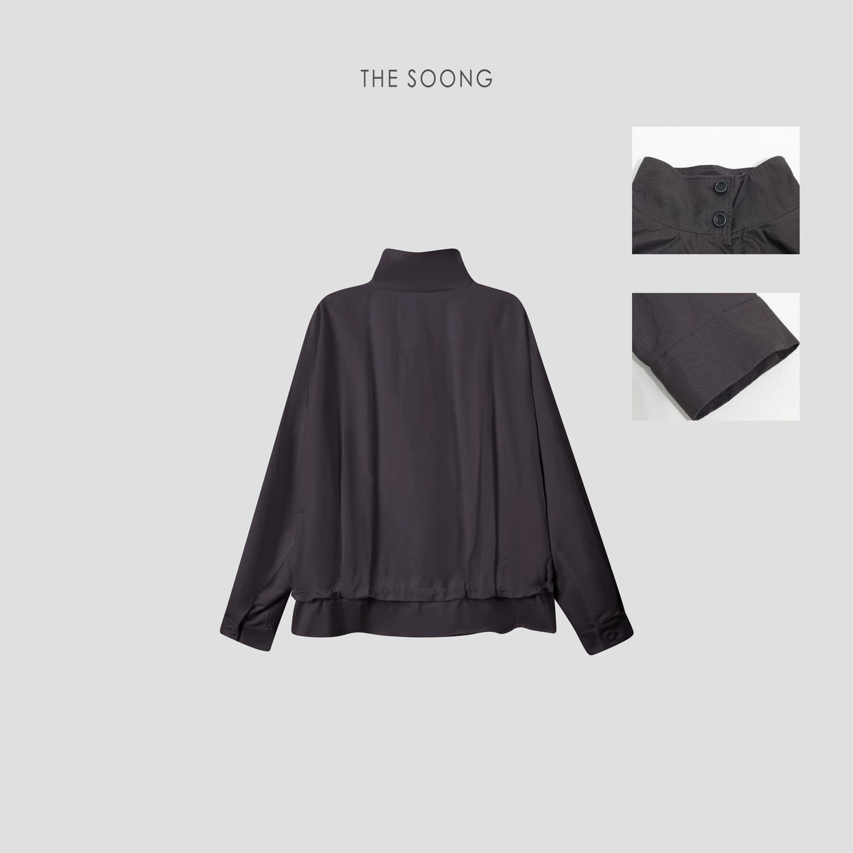 THESOONG/Lightweight Fashion Minimalist Functional Style Relaxed Design Women's Stand Collar Jacket 8645