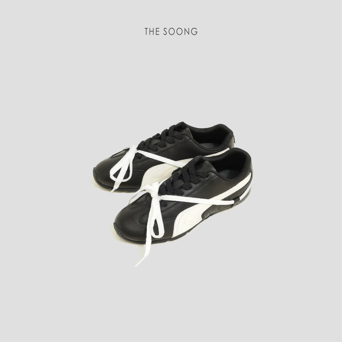 THESOONG / New Classic Cowhide Soft Double Lace-up Versatile Racing Trainer Shoes for Women HWXZ8454