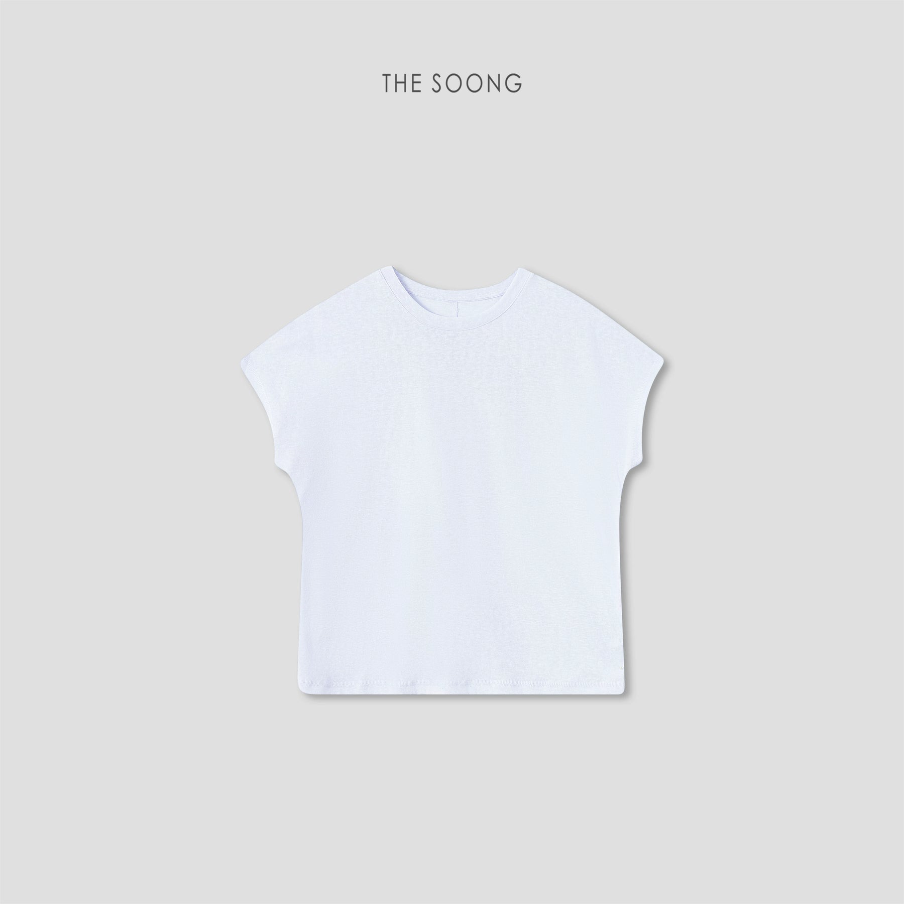 THESOONG/Rain and Dew Linen-Cotton Blend Small Sleeve T-Shirt for Women Summer Slimming Concealing Short Sleeve Top HWTX9324