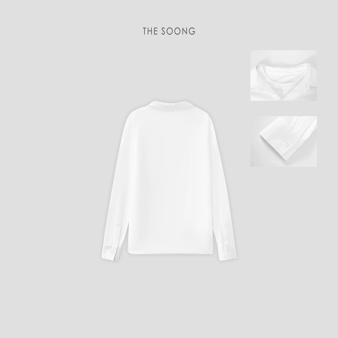THESOONG/Cloud silhouette pure cotton ultra-light single yarn plain weave fake two-piece shirt jacket for women 7607