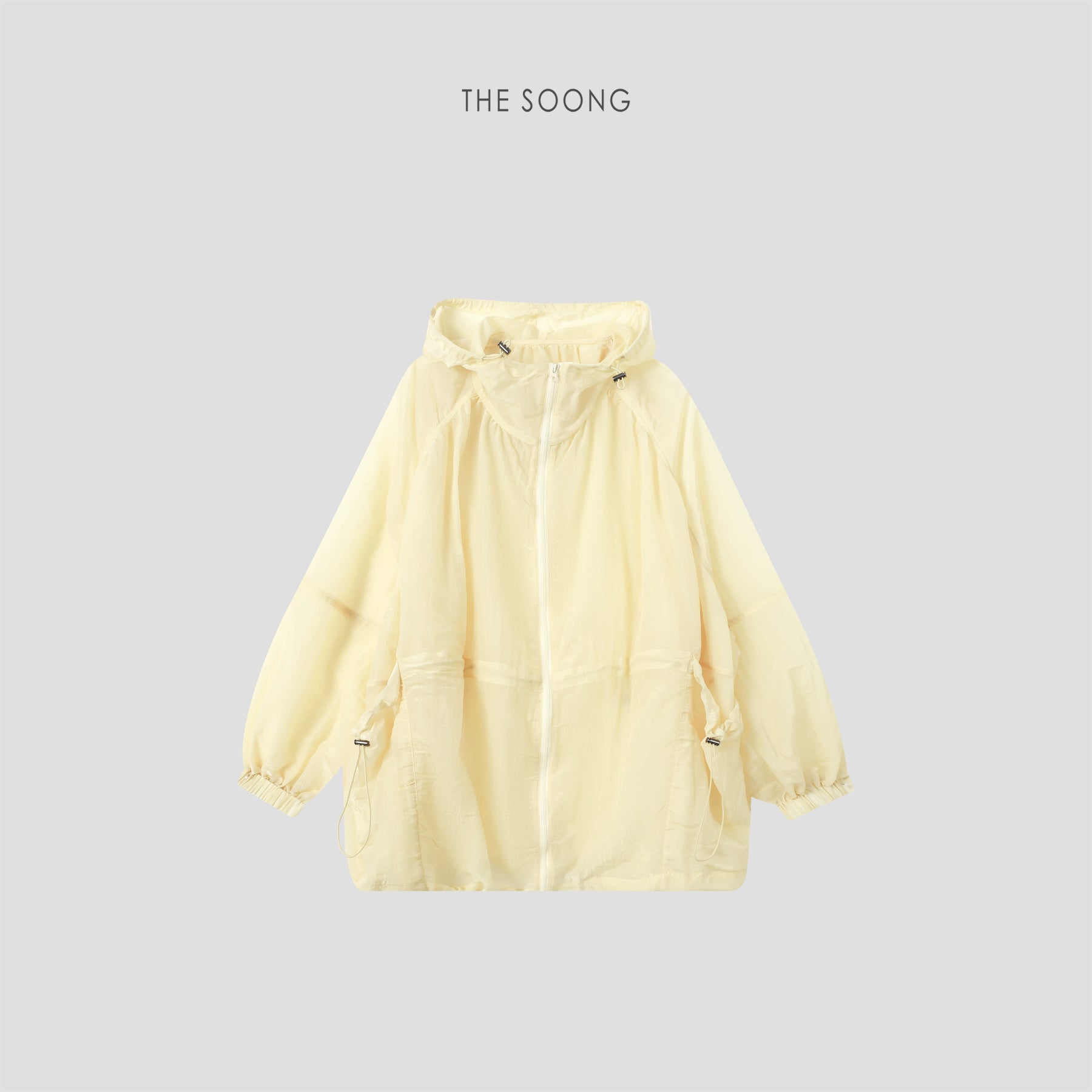 THESOONG/summer thin-structure gathered design women’s lightweight hooded sun-protective top 9220