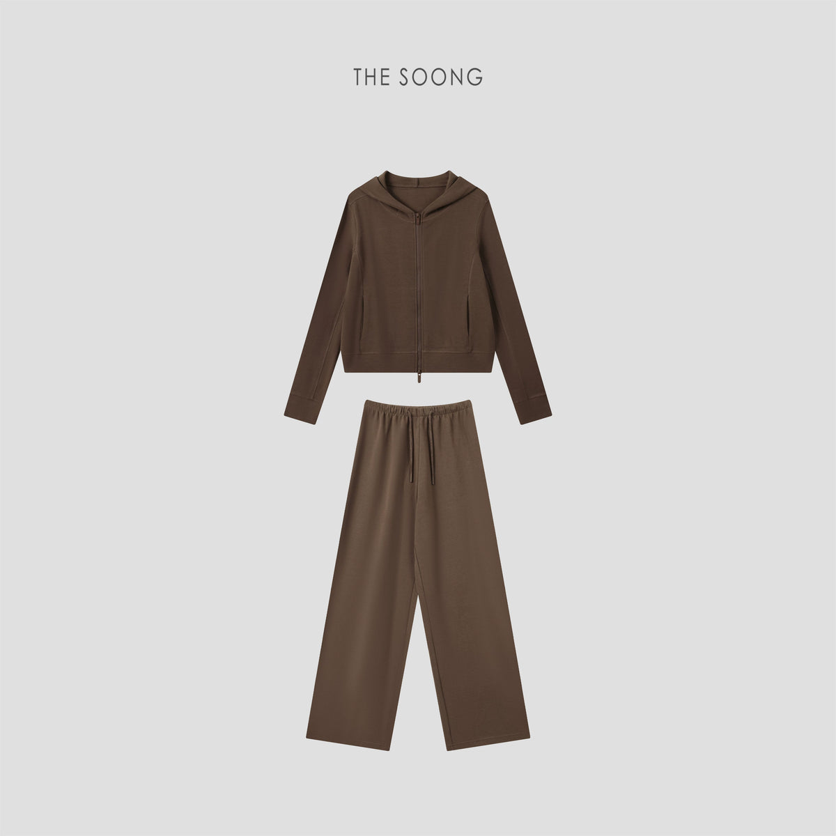 THESOONG/Smooth Texture Minimalist Skin-Friendly Three-Dimensional Textured Elastic Wrinkle-Resistant Fashion Leisure Set 8801