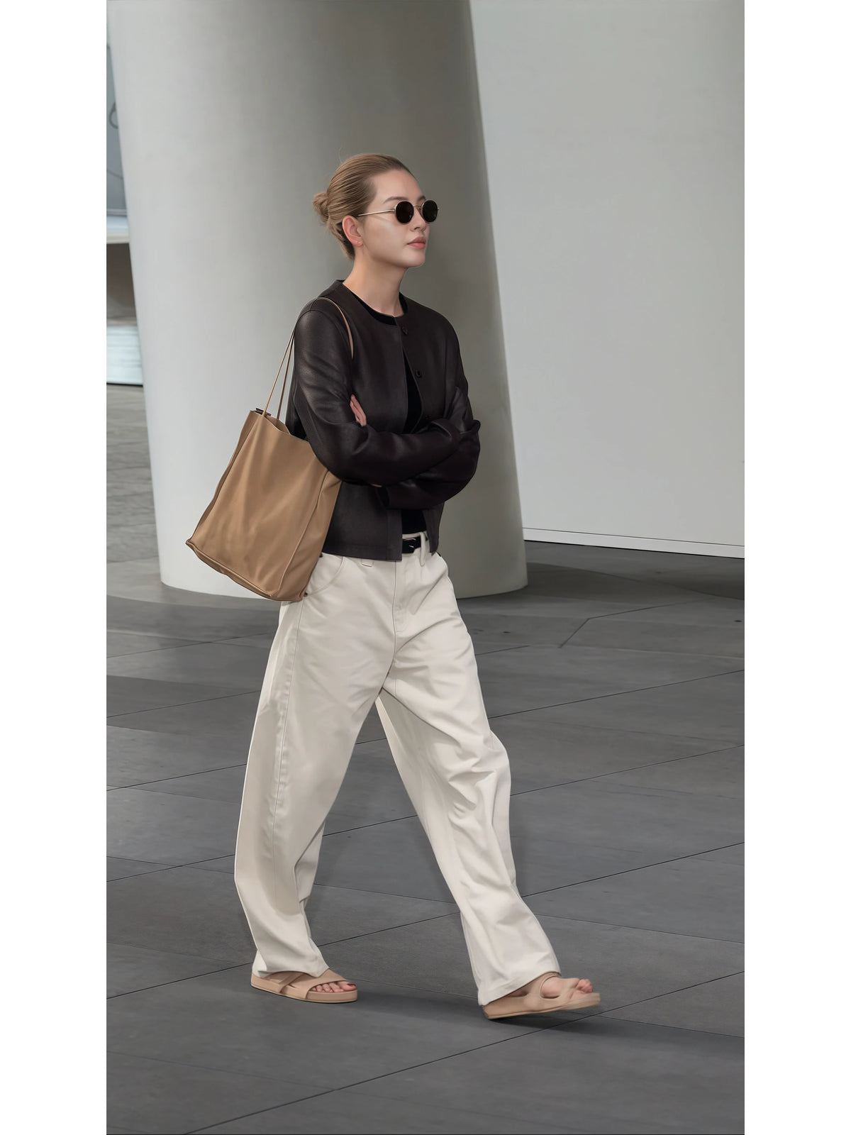 THESOONG/Coconut pants retro light workwear style nostalgic washed loose slimming jeans for women new in autumn