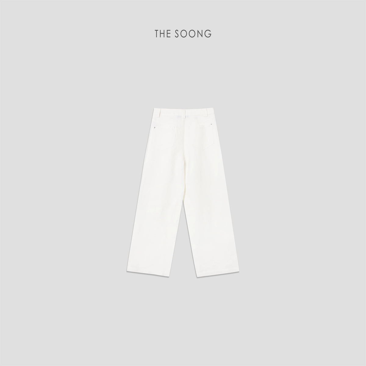 THESOONG/“Fresh White Tone” mid-rise versatile leg-lengthening loose straight-leg jeans 8478