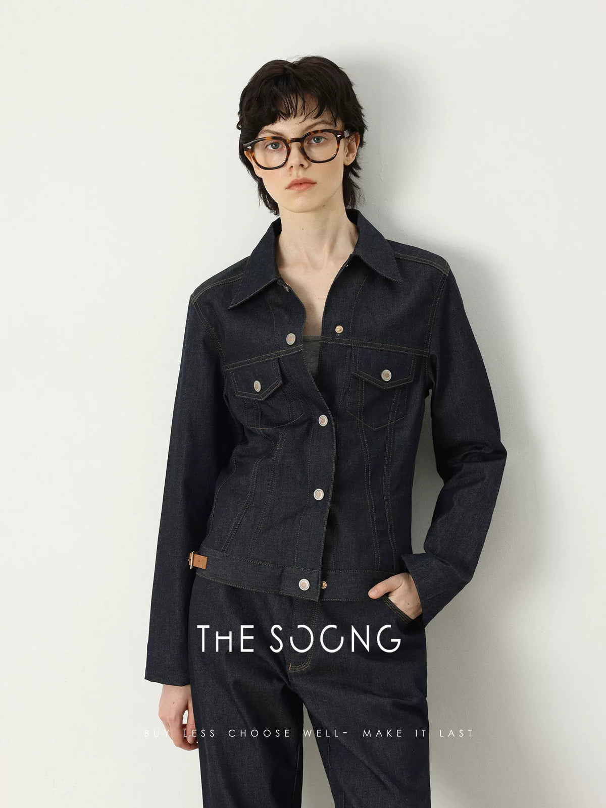 [Clearance 3] Modern Suit Early Autumn Classic Mid-Waist Straight Jeans for Women Slim Fit Jacket