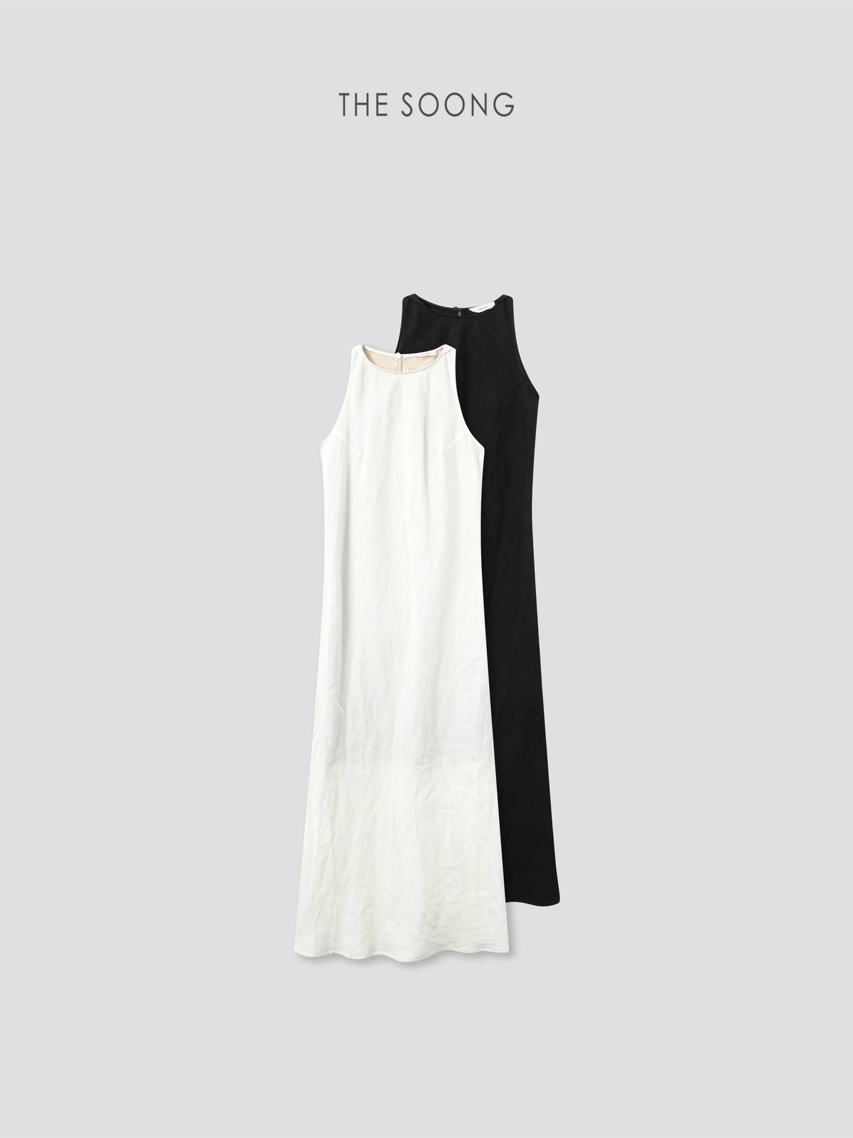 THESOONG/Minimalist Old Money 100% Linen High-End Sleeveless Long Dress for Women Summer New 8767