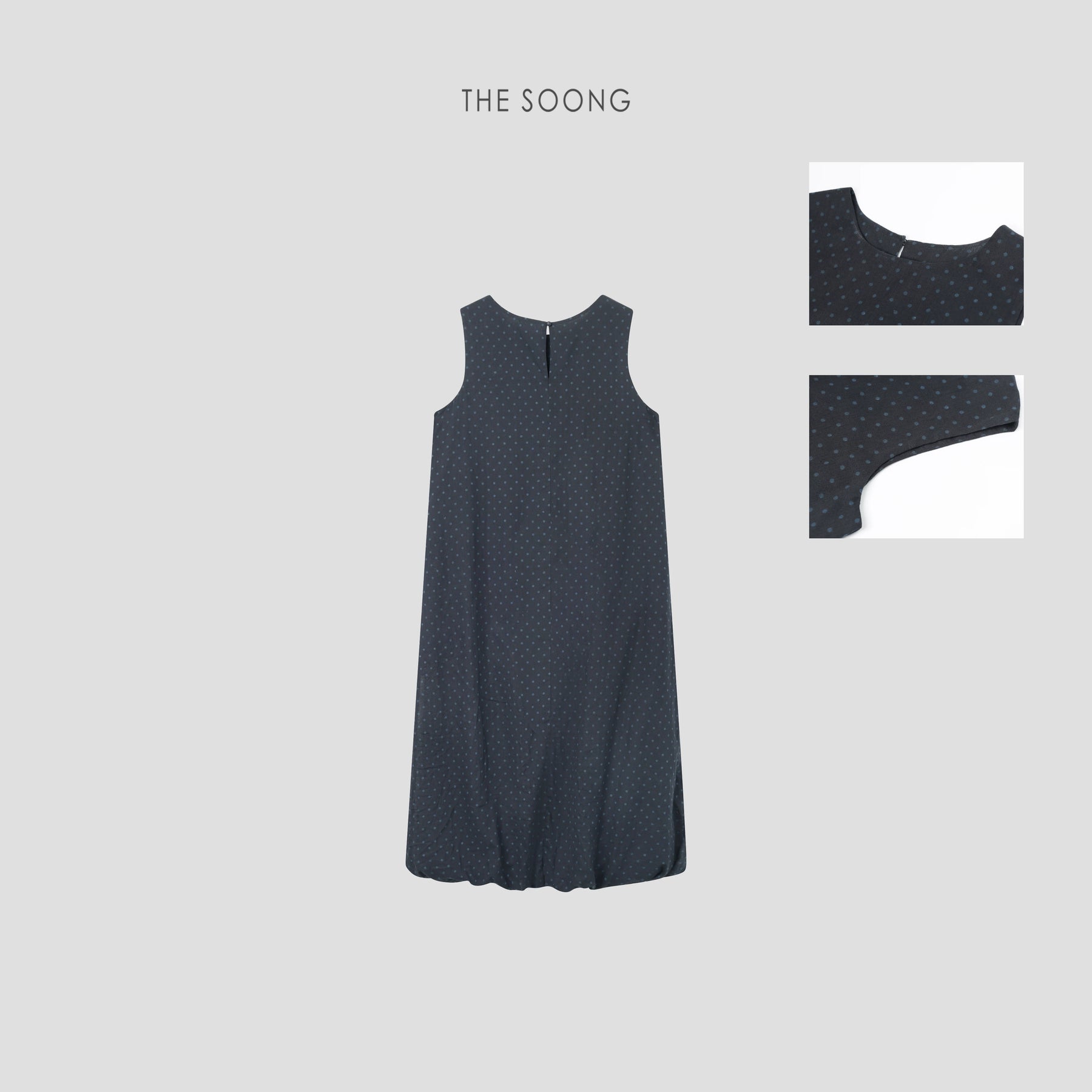 THESOONG / Japanese Style Polka Dot Dress High-density Combed Cotton Breathable Tailored Draped Polka Dot Dress 7358