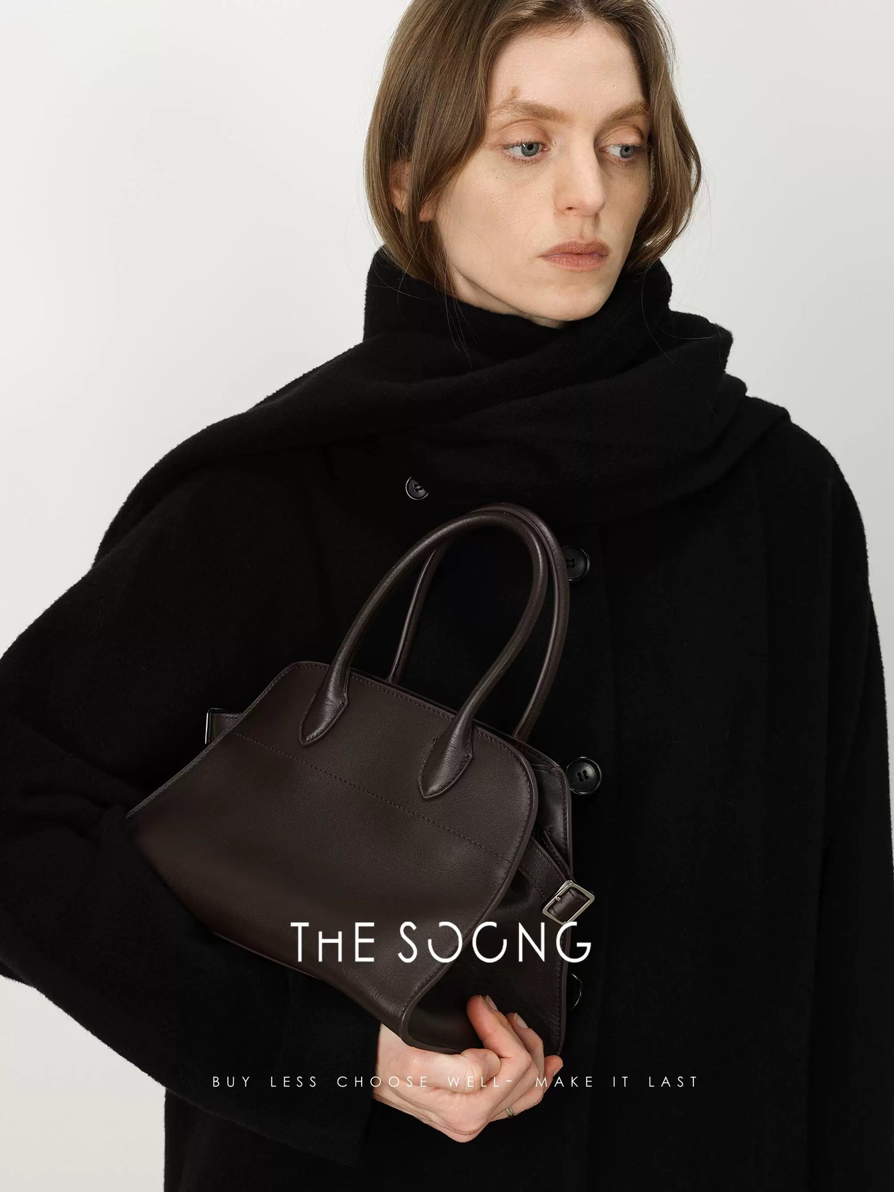 THESOONG/lazy and casual, imported first-layer cowhide, simple large-capacity light luxury tote bag 4910