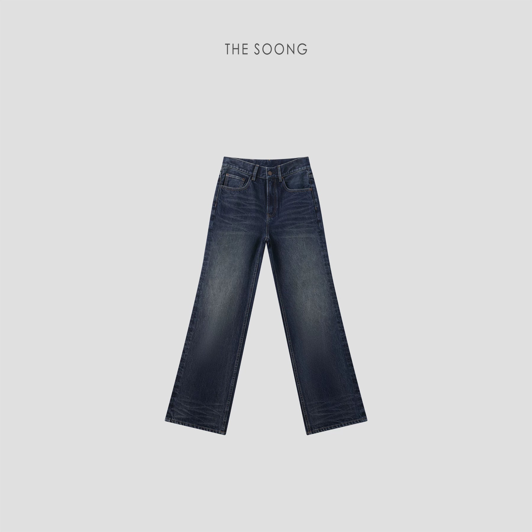 THESOONG/Cloud Catwhisker Spring BB Classic Straight-Leg Jeans for Women, Vintage Wide-Leg Slimming Long Pants 8255