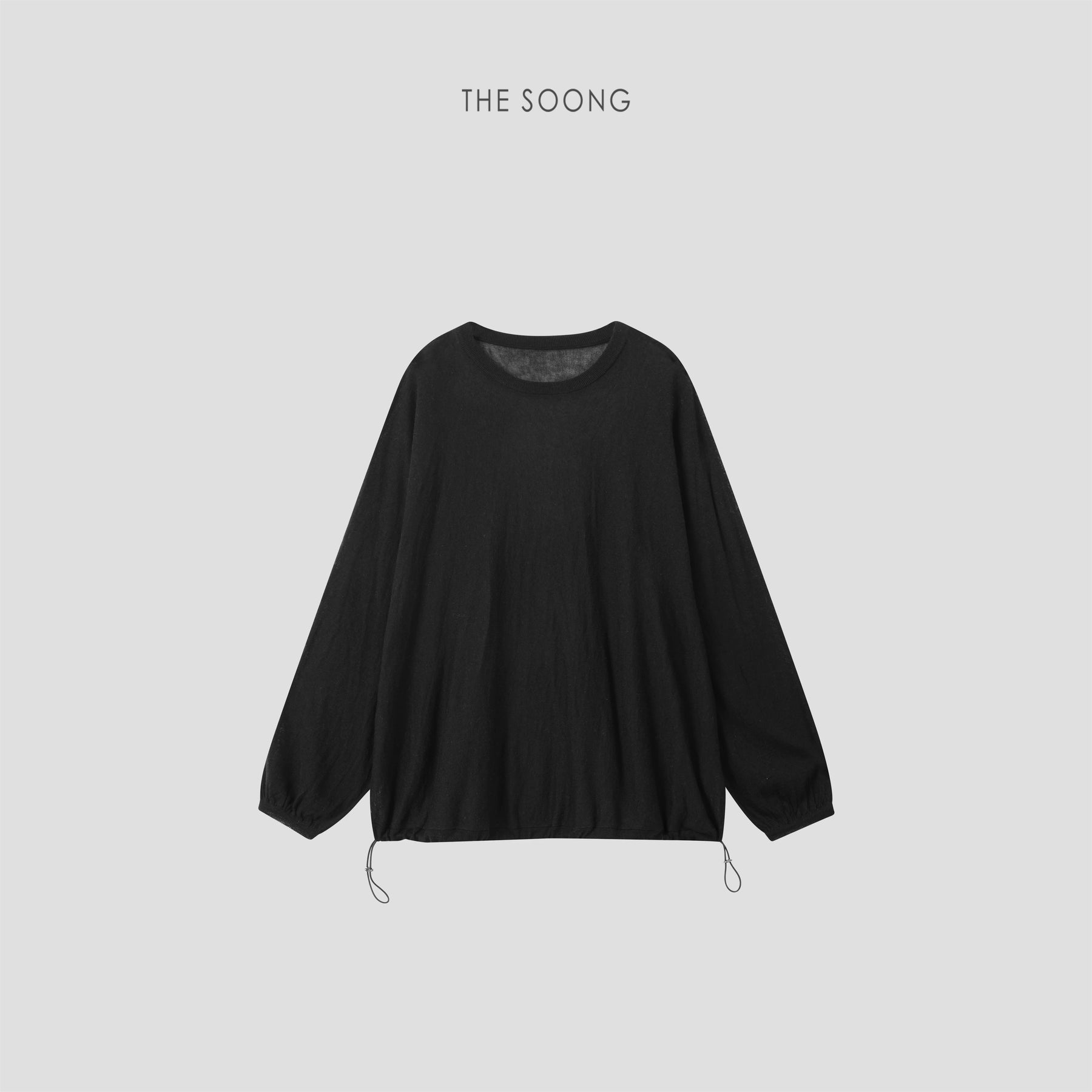 THESOONG/Spring New Knit Wool Base Shirt Loose Top Thin Round Neck Long Sleeve HWTX8496