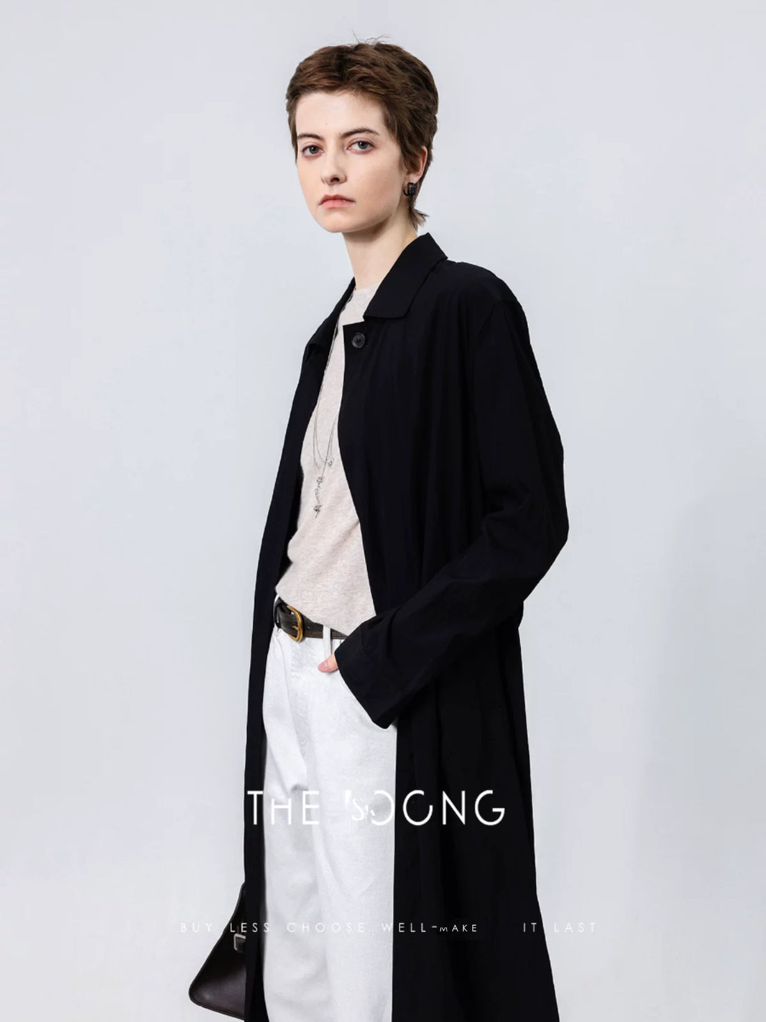 THESOONG/Paper-Thin Classic Versatile British Style Wrinkle-Resistant Single-Layer Long Early Autumn New Trench Coat Jacket