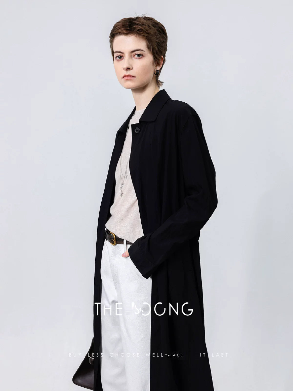 THESOONG/Paper-Thin Classic Versatile British Style Wrinkle-Resistant Single-Layer Long Early Autumn New Trench Coat Jacket