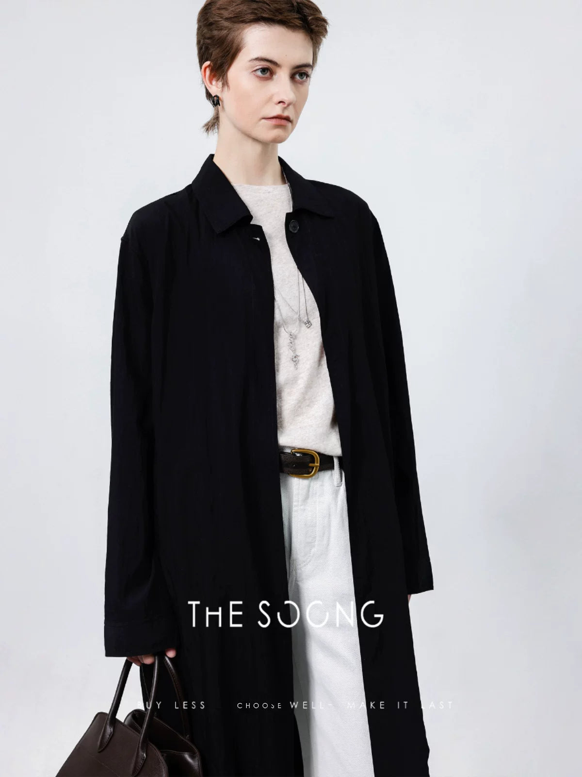 THESOONG/Paper-Thin Classic Versatile British Style Wrinkle-Resistant Single-Layer Long Early Autumn New Trench Coat Jacket