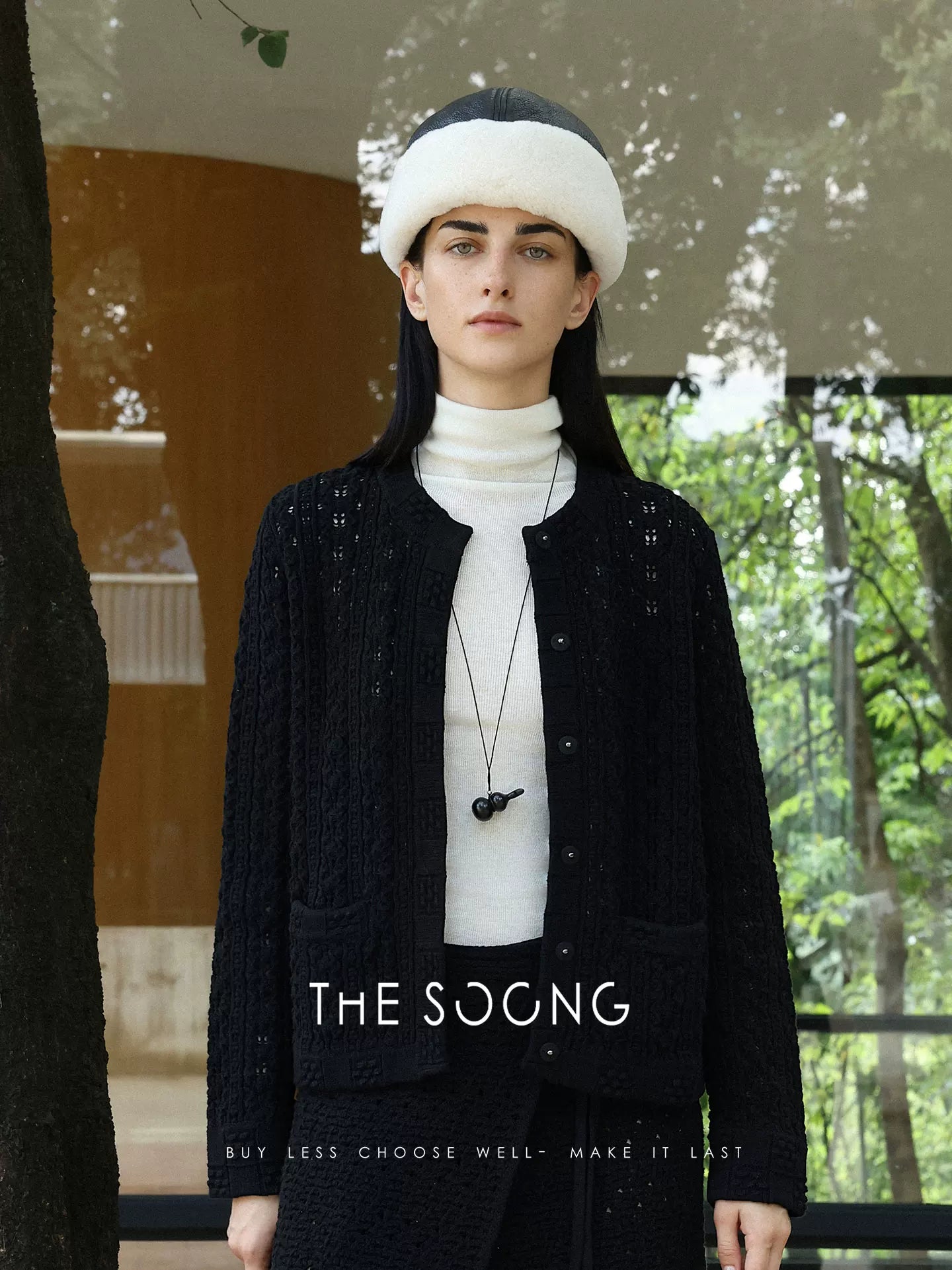 THESOONG/Handmade Crochet Early Autumn Sweater Base Shirt for Women, Chanel Knitted Cardigan Long Sleeve 7656
