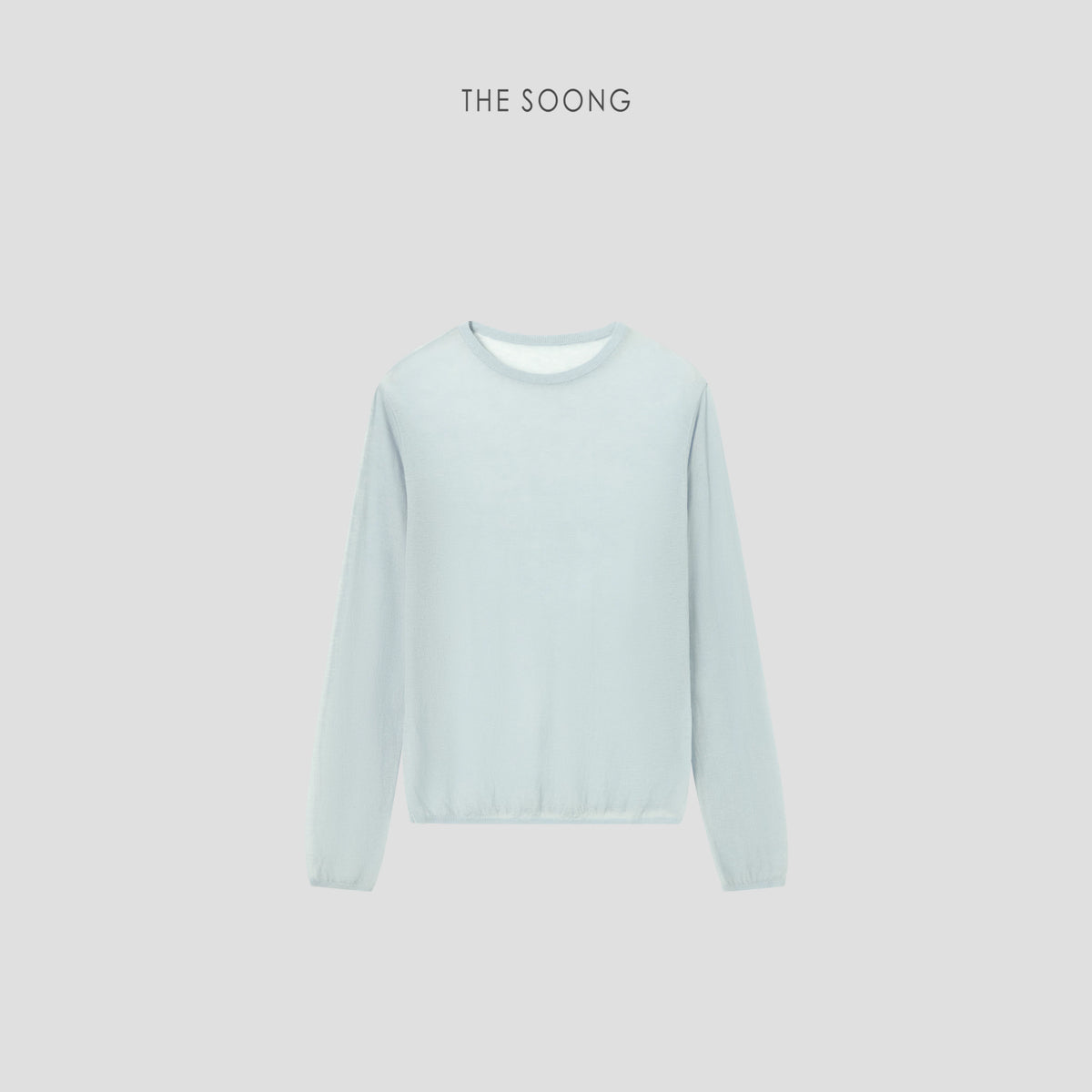 THESOONG/Four-Season Favorite 100% Merino Wool Breathable Crew Neck Long-Sleeve Knit Air-Conditioner Sweater 6638