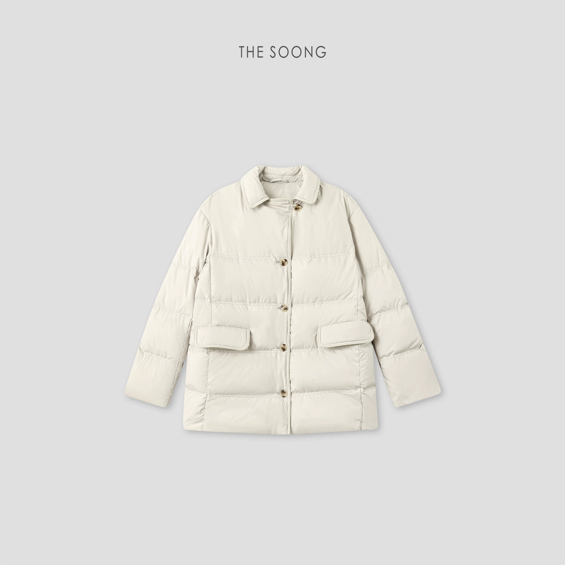THESOONG/Lightweight Shaping 25D Fine Yarn 95% Goose Down Warm Water-Repellent Lapel Down Jacket 8366