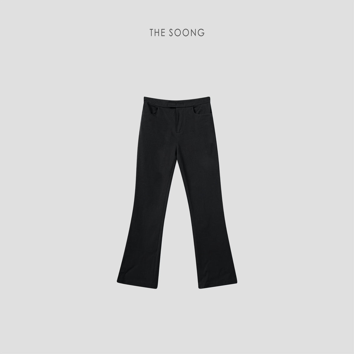 THESOONG / Stretchy Little Black Pants Minimalist Slimming Mid-Rise Straight Nine-Point Casual Pants for Women Summer 6813