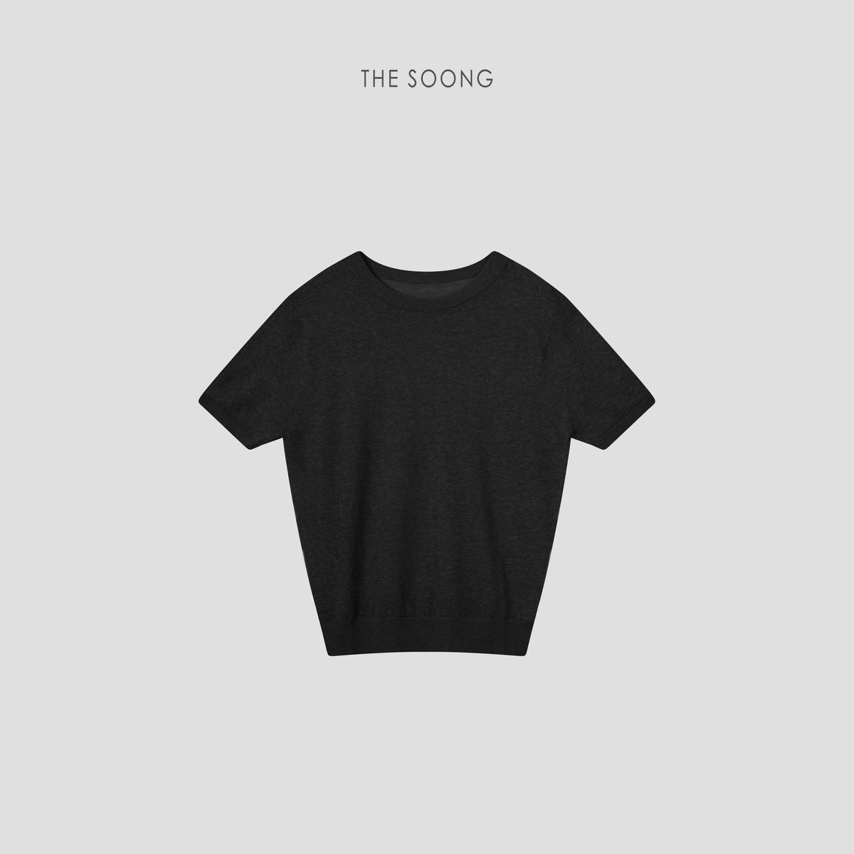 THESOONG/15-gauge high-density woven linen-cotton blend machine washable short-sleeve knit top for women, thin summer style 9405