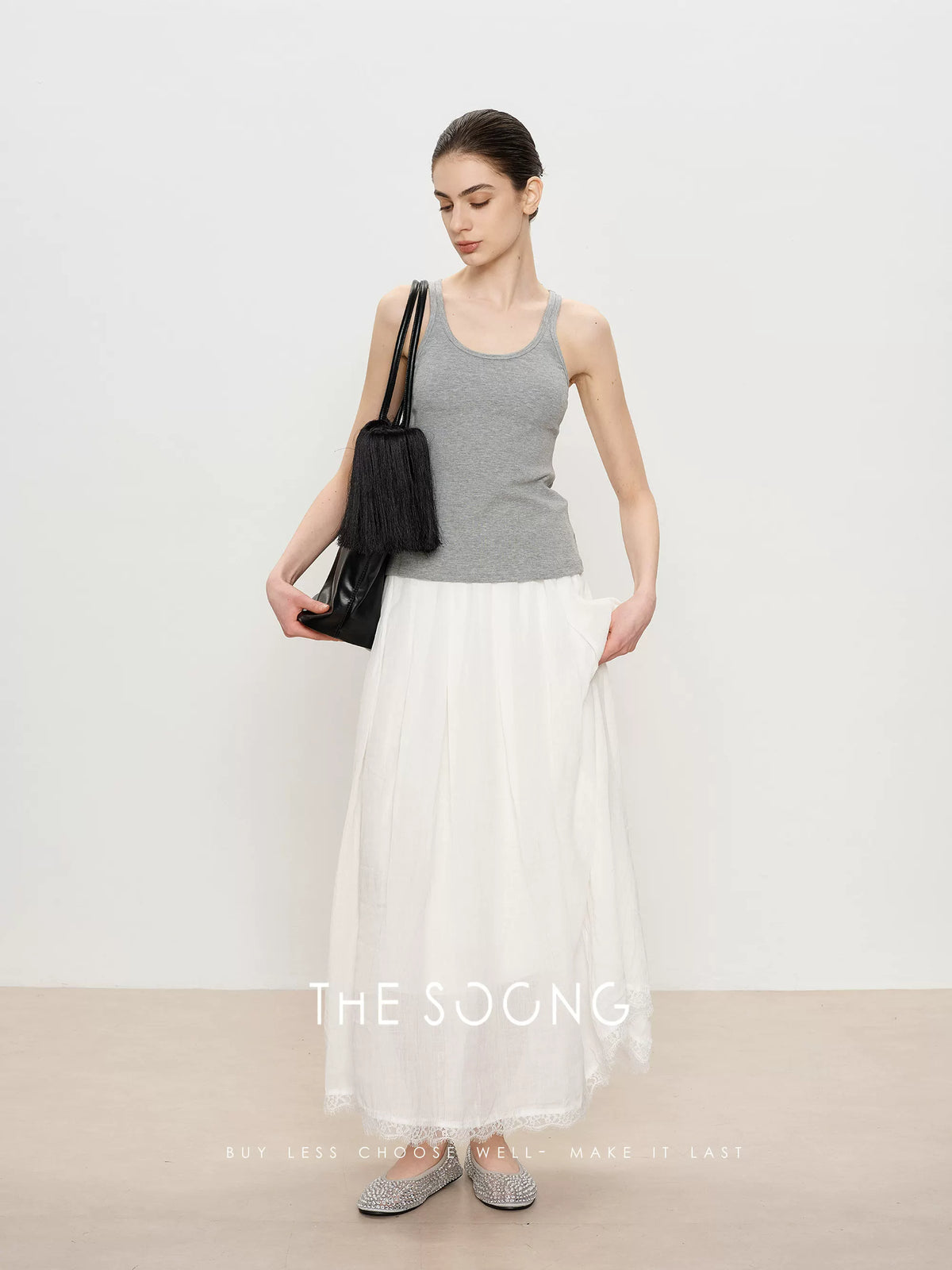 THESOONG/ Summer Alajic solid color comfortable soft breathable elastic non-deforming camisole tank top