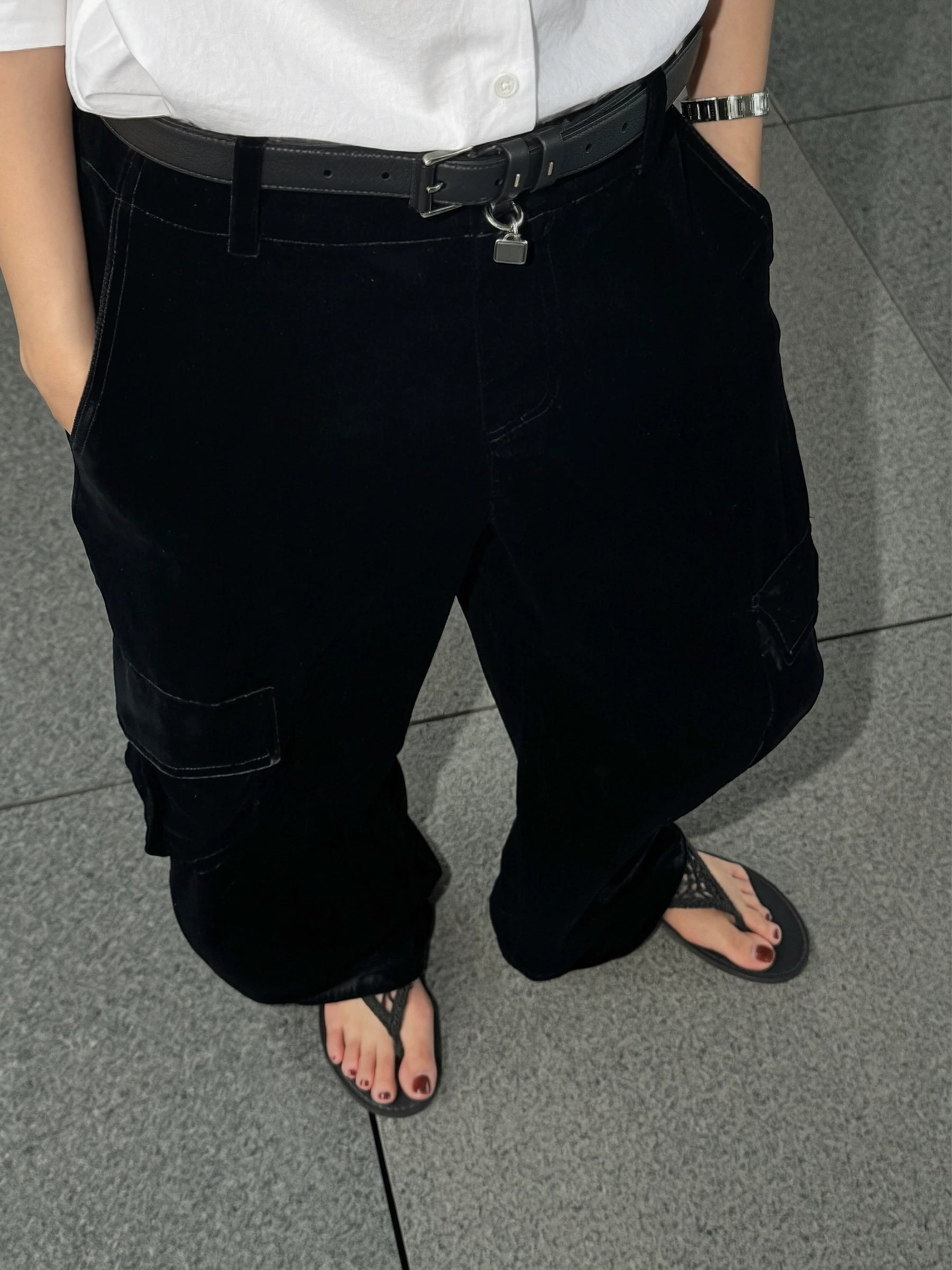 THESOONG/Flowing Silk Silk Mulberry Silk Pearl Glossy Smooth, Soft Touch Workwear Wide-Leg Casual Casual Casual Pants 8526