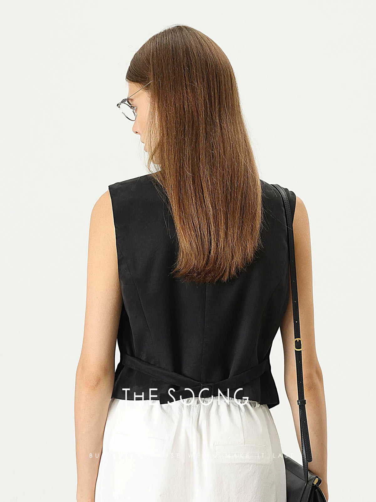 THESOONG/Ripple Shimmer Style Mulberry Silk Vest Women's Velvet Suit Layered Sleeveless Vest High-End Autumn 7533