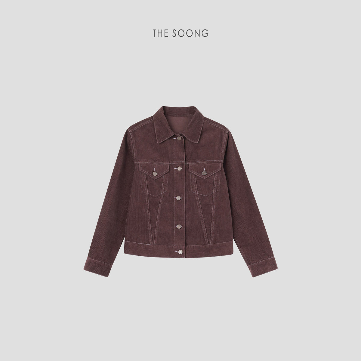 [Clearance 3] Paris Letter 100% Cotton Cut Plush Corduroy Collar Jacket 5047