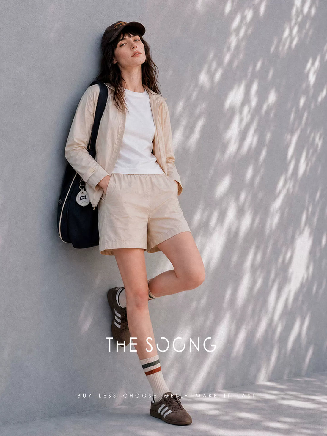THESOONG/轻若无物 宽松落肩可调节下摆连帽防晒套装8555/8556