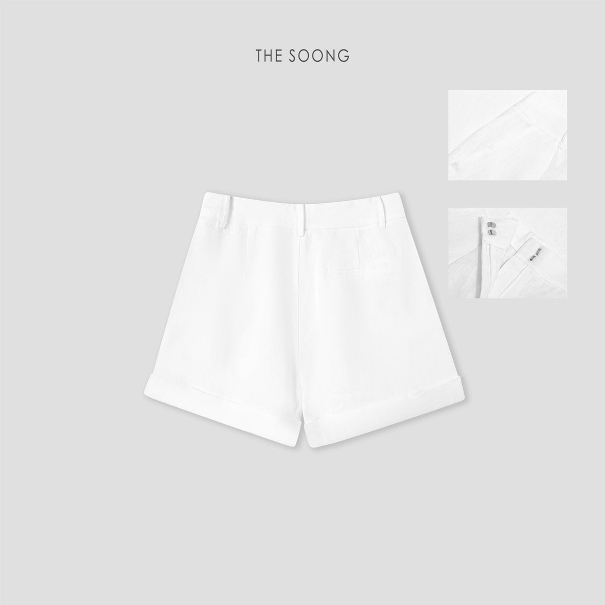 THESOONG/Exquisite Old Money Pure Natural Linen British Style Layered Mid-Waist Casual Shorts 6484