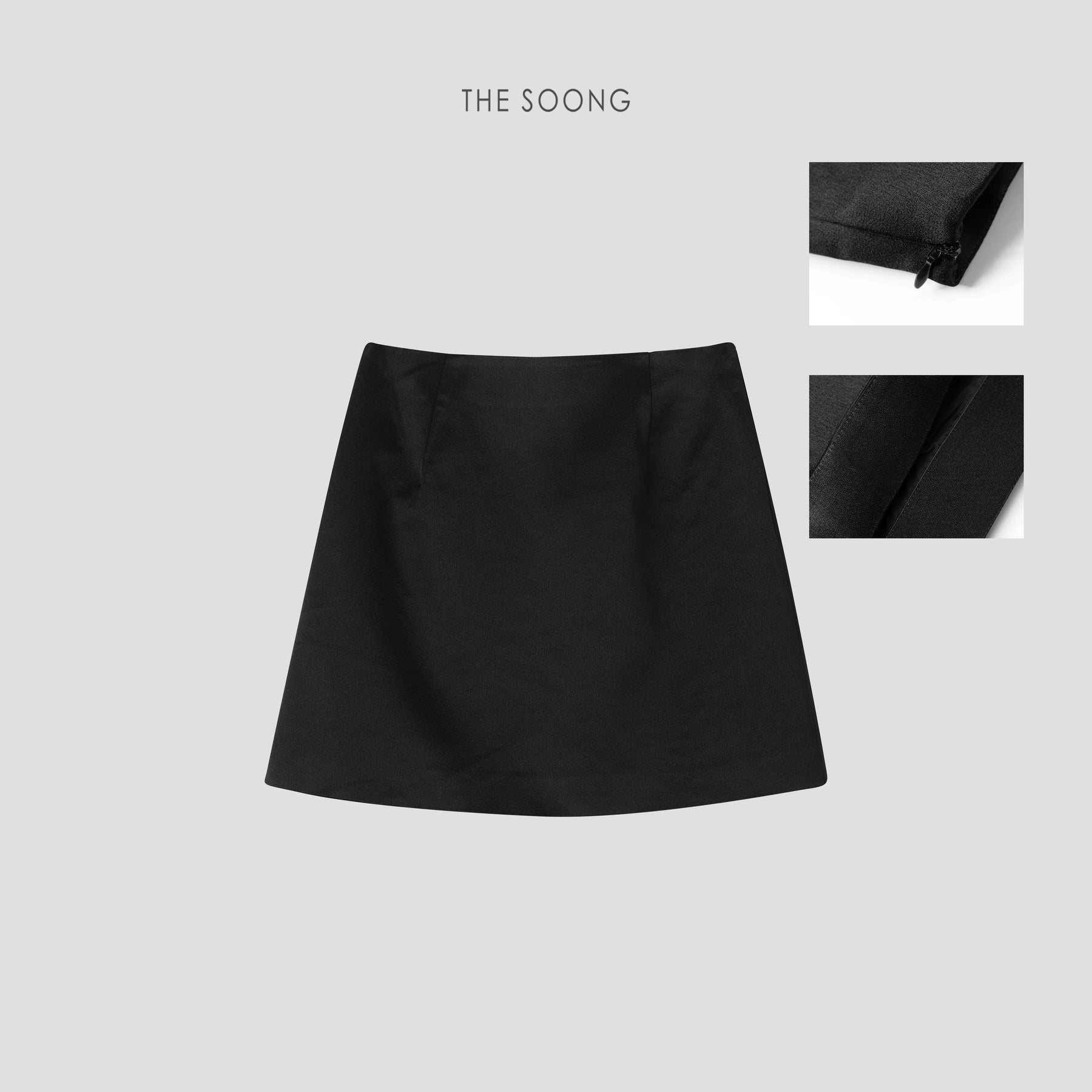 THESOONG/Roman Holiday Triple Acetate Three-Dimensional Beaded Shiny Mid-Waist Skirt 6277