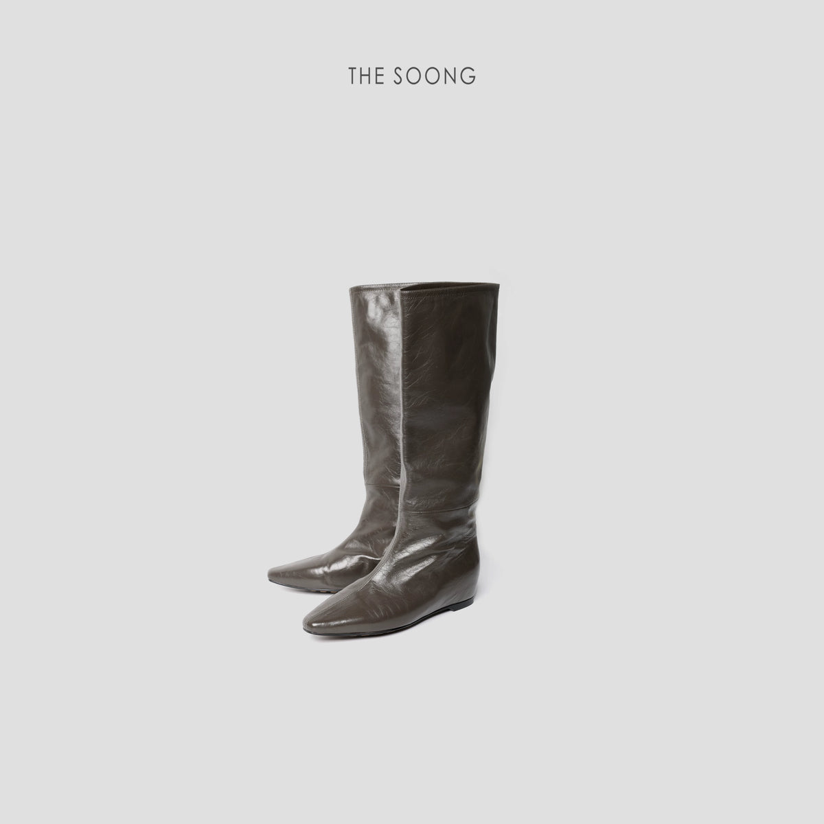 [Clearance Special] Row Minimalist Calf Leather Boots, Tailored Lines, Autumn/Winter Fashion Pointed Mid-Calf Boots