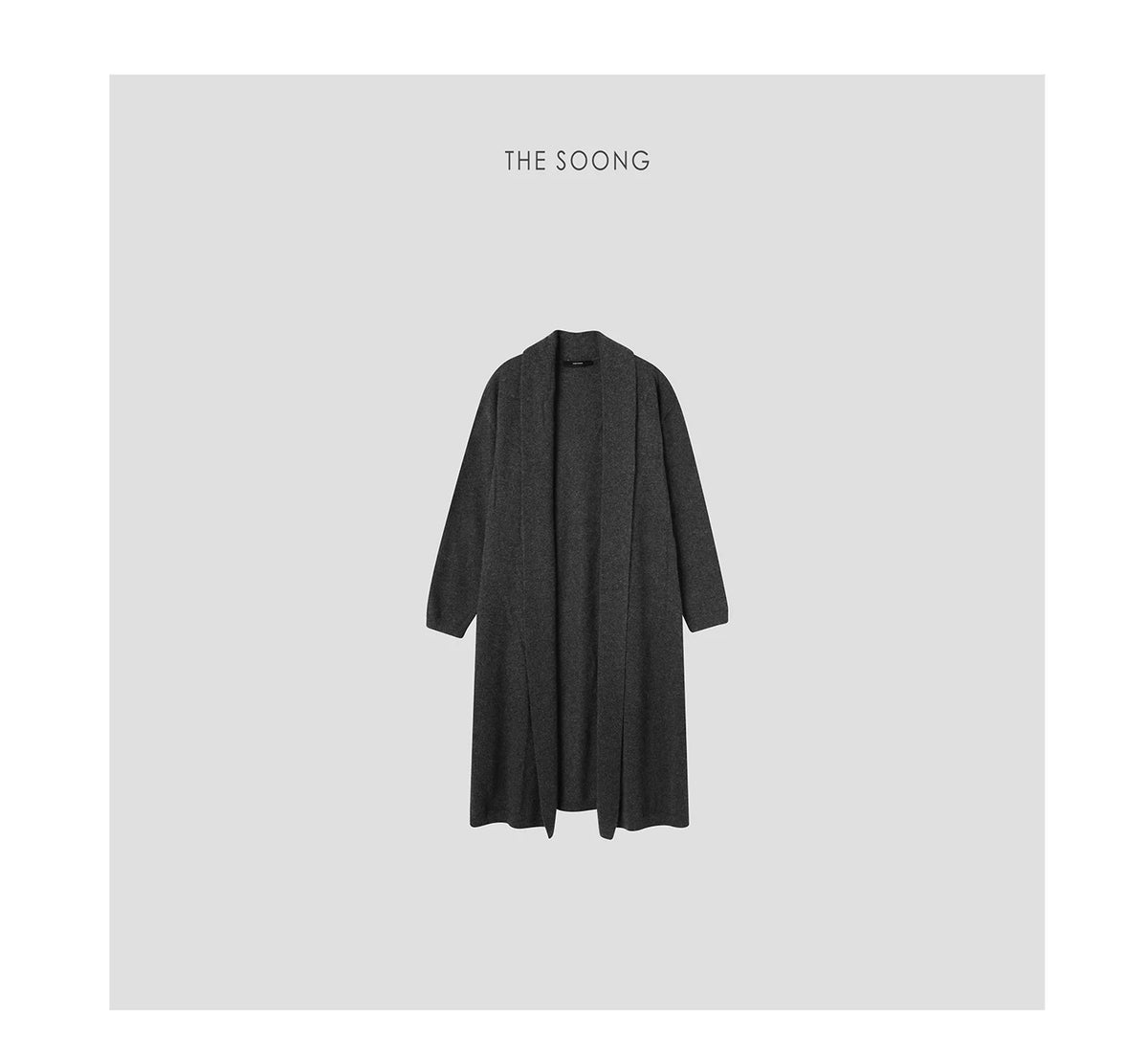 THESOONG/Quiet Luxury Heavy Pure Cashmere Seamless Knit Long Cardigan for Women 7587