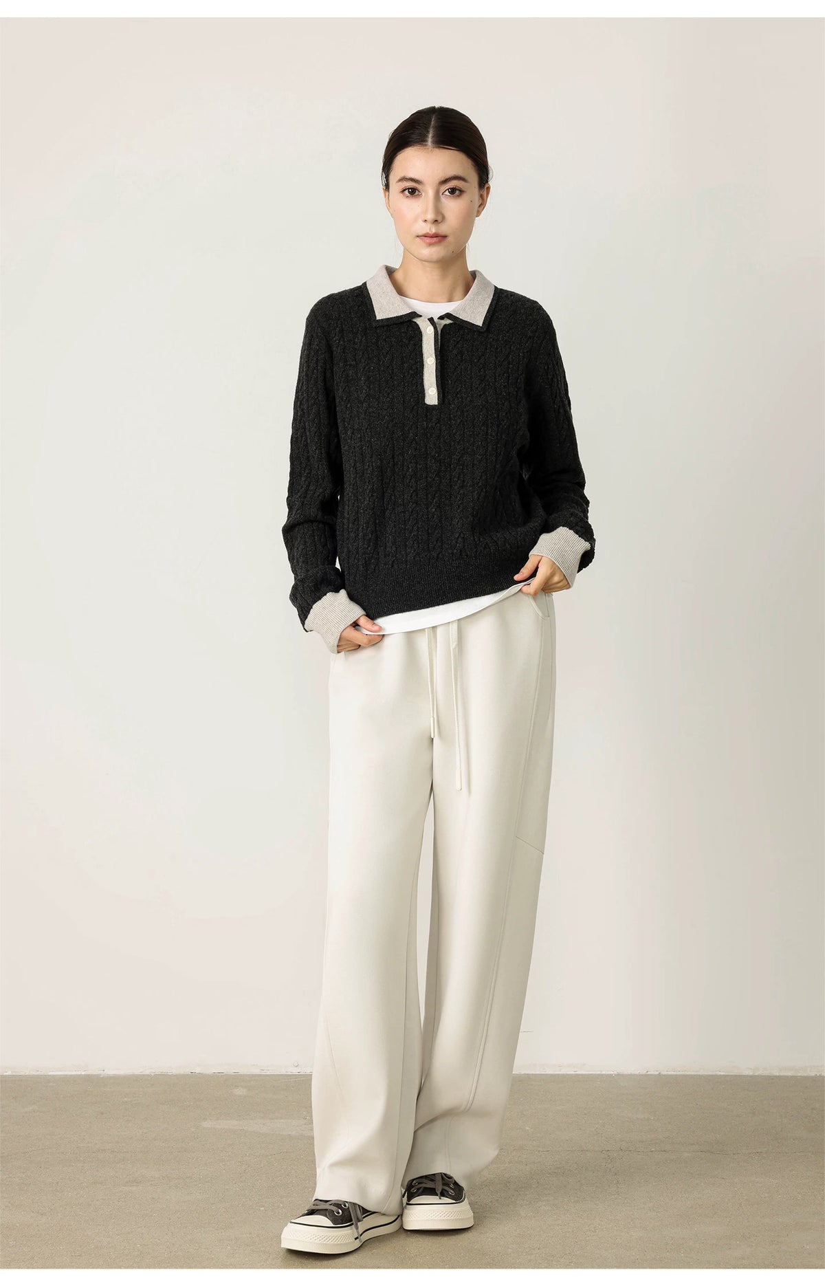 THESOONG / New Curve Tailored Structure Light Stretch Small Curved Blade Women's Casual Sweatpants 7903