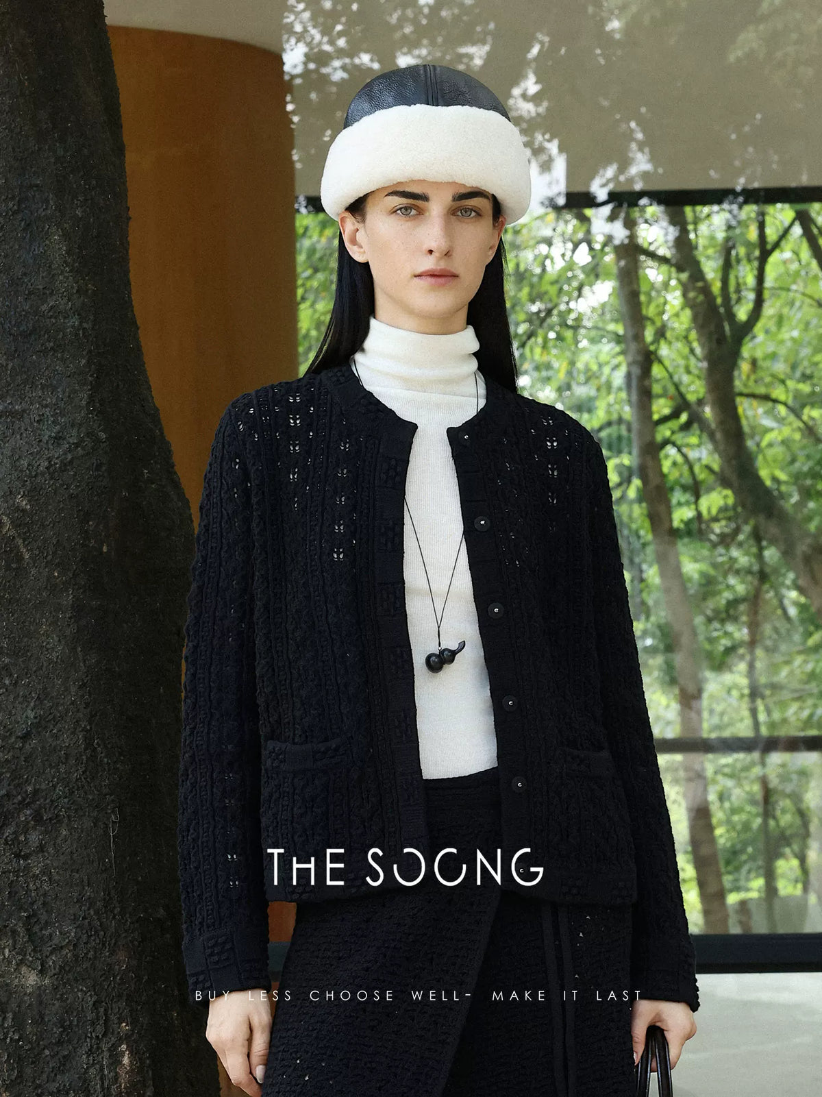 THESOONG/Handmade Crochet Early Autumn Sweater Base Shirt for Women, Chanel Knitted Cardigan Long Sleeve 7656