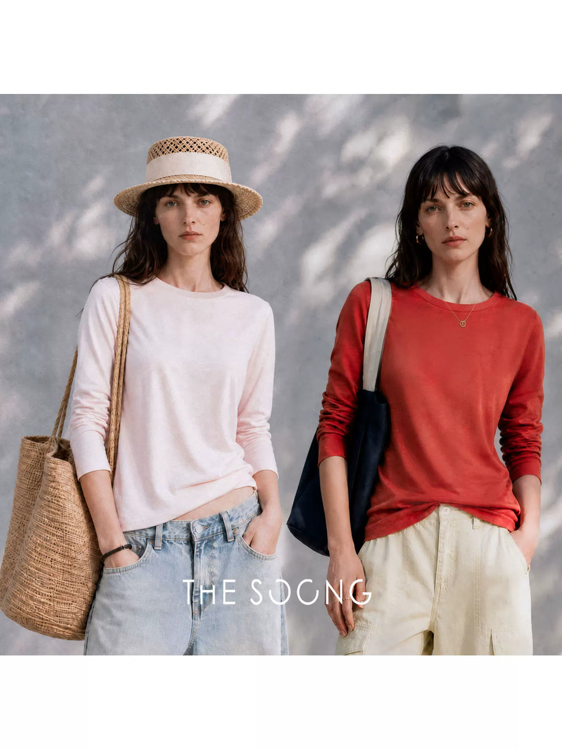 THESOONG/As Thin as Cicada Wings Summer 100% Mulberry Silk Ultra-Light Breathable Round Neck Long Sleeve T-Shirt for Women 8858