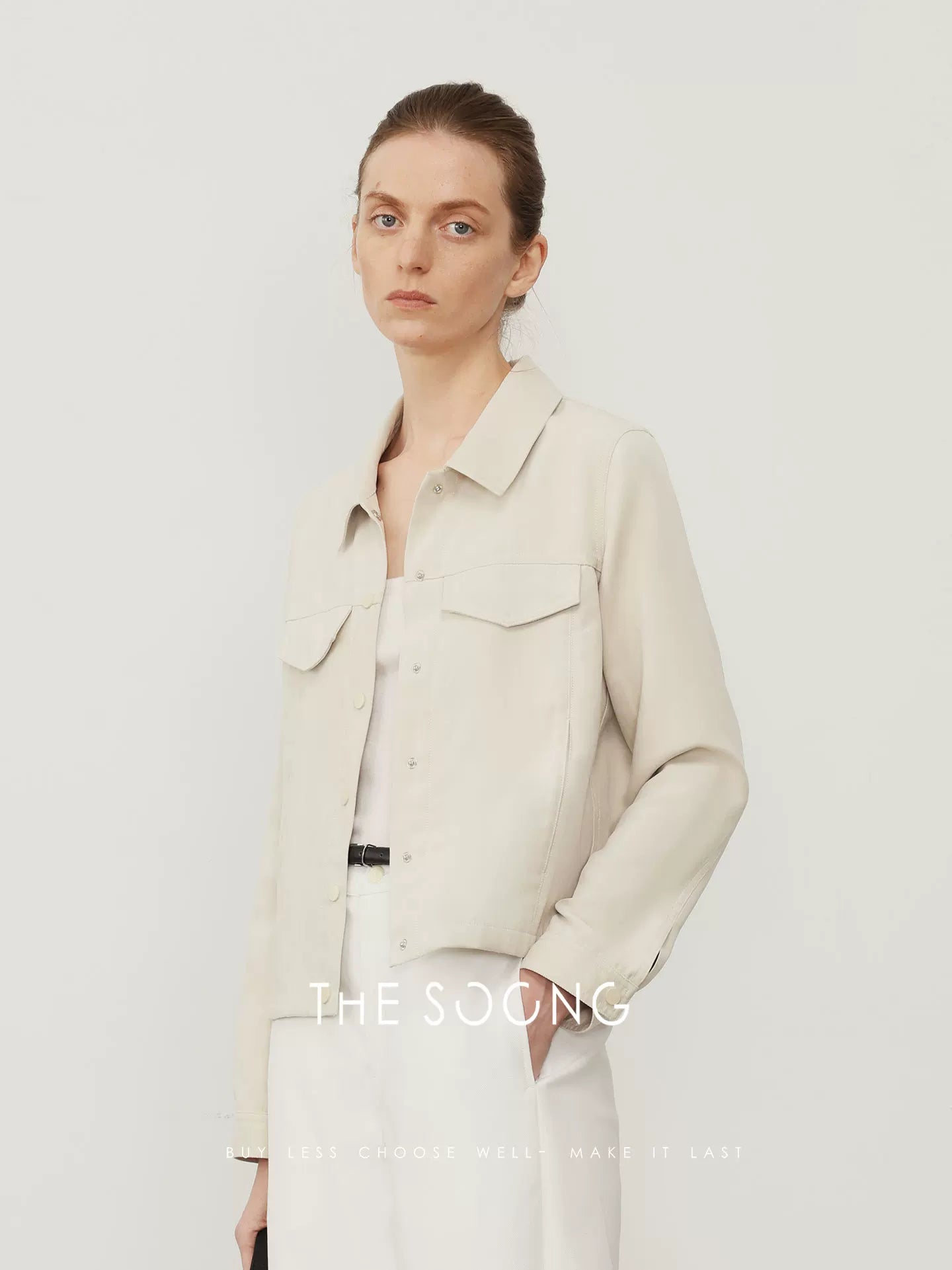 THESOONG/Spring New Turn-Down Collar Pocket Jacket Women Casual Versatile Short Top HBWT7493
