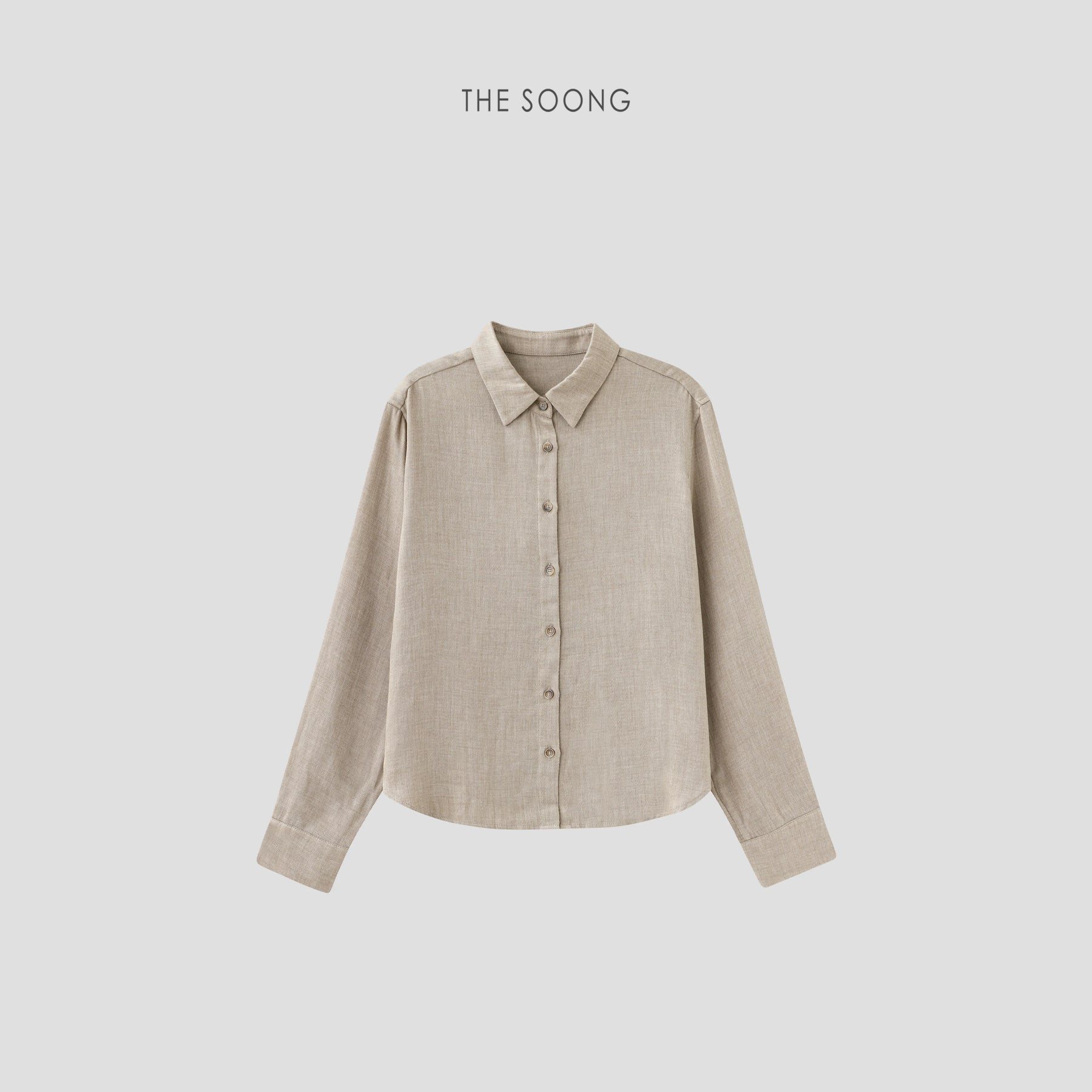 [Clearance 3] Tencel Lyocell Wool Lapel Shirt for Women, Thin Long Sleeve Loose Minimalist Shirt 7576