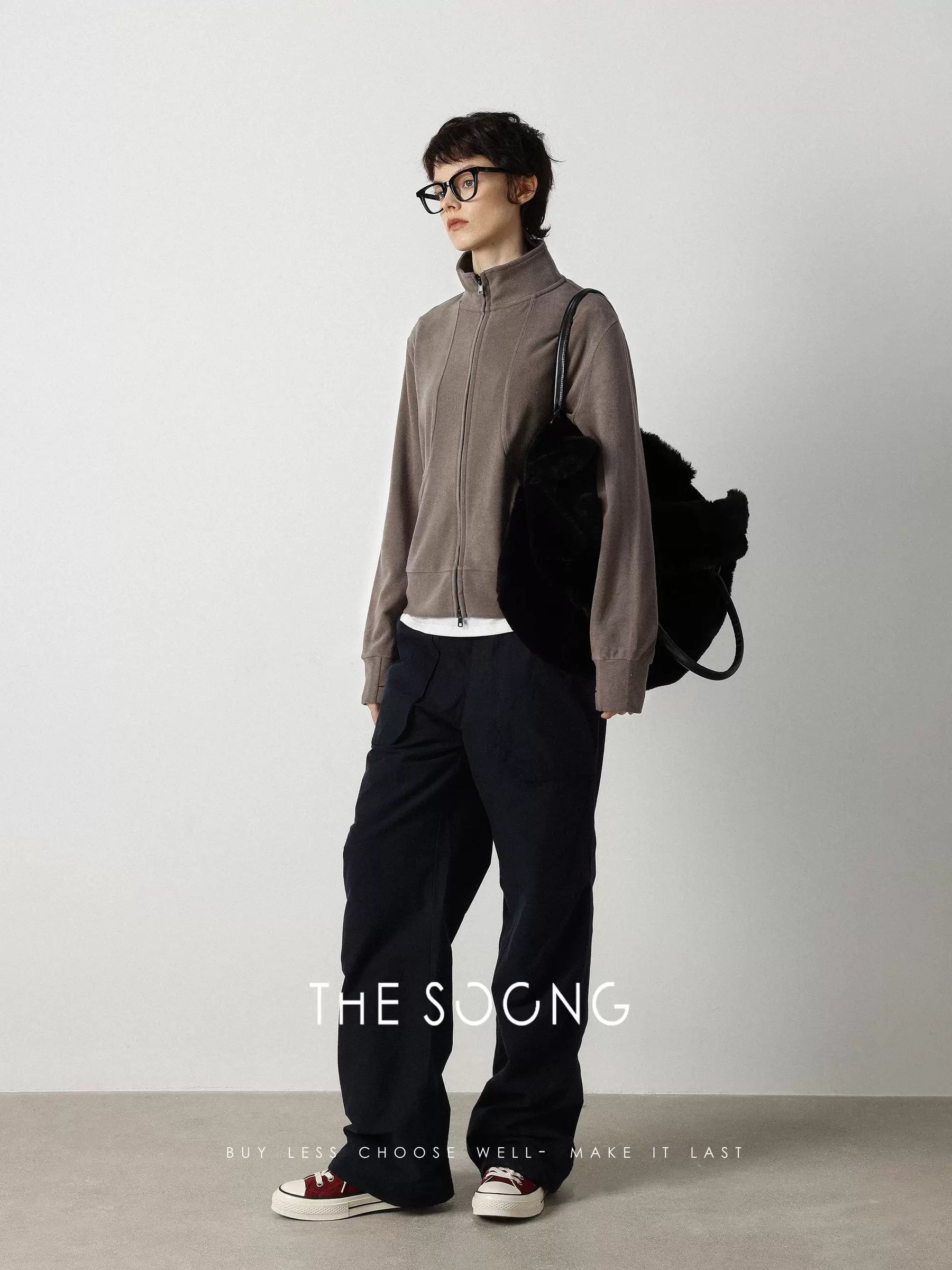 THESOONG / German Velvet Cardigan Sweatshirt Merino Wool Blend Thermal Fleece 2026 Autumn Small Jacket for Women